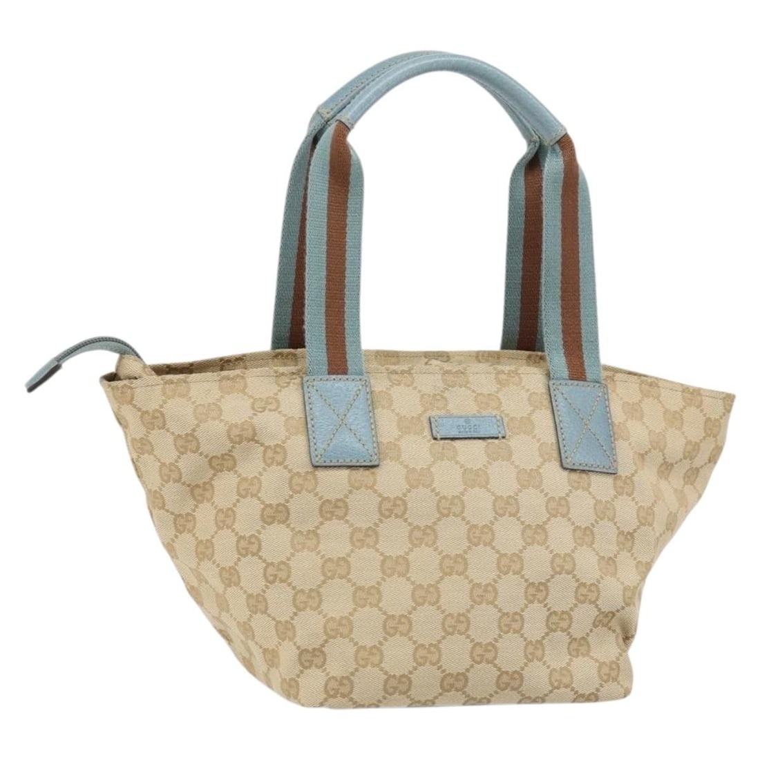 Beige Silver GG Canvas Gucci Handbag Model 131228 from Italy (1 of 18)
