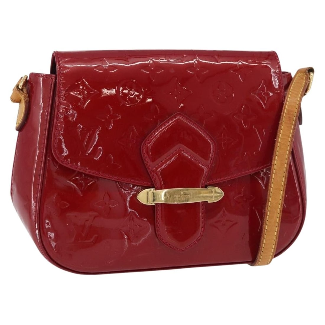Louis Vuitton Bell Flower GM Patent Leather Shoulder Bag Rouge Grunadine: Louis Vuitton Bell Flower GM Patent Leather Shoulder Bag Rouge Grunadine This Louis Vuitton Vernis Bell Flower GM Shoulder Bag in Rouge Grunadine is crafted from patent leather and features a sleek, s
