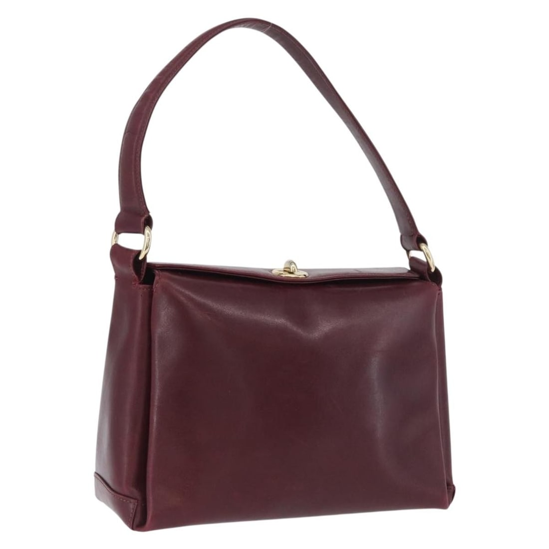 Gucci Bamboo leather shoulder bag Bordeaux gold Italy (1 of 18)