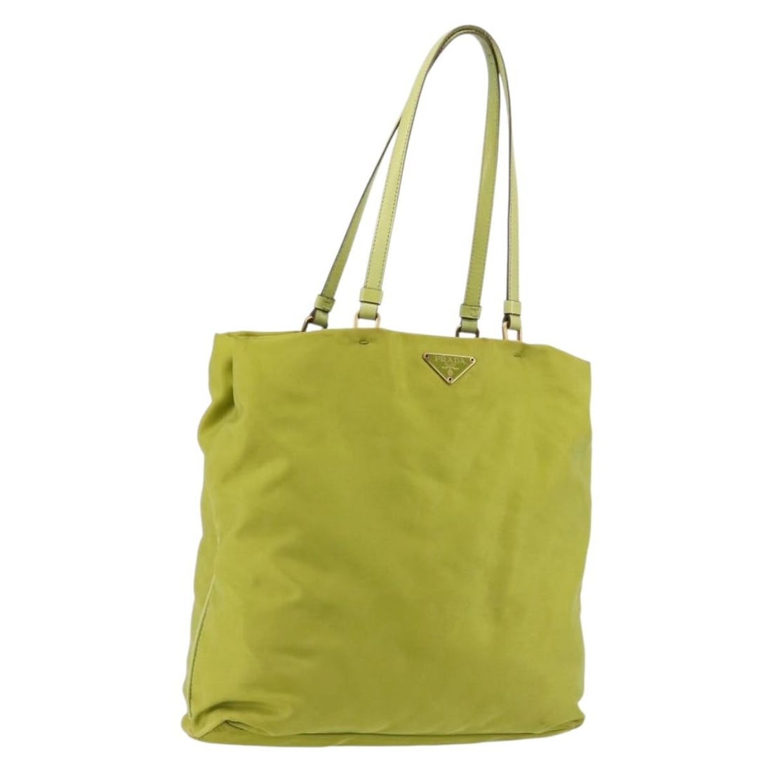 Prada green nylon tote bag Italy 12.2 inch handle drop: Prada green nylon tote bag Italy 12.2 inch handle drop This PRADA tote bag is crafted from green and gold nylon and features a spacious design suitable for everyday use. The bag is made in Italy and i