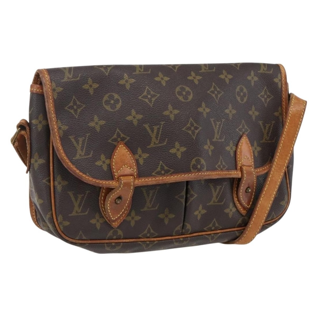 Louis Vuitton Gibeciere MM Monogram Canvas Shoulder Bag M42247: Louis Vuitton Gibeciere MM Monogram Canvas Shoulder Bag M42247 This Louis Vuitton Monogram Gibeciere MM is a women's shoulder bag crafted from signature monogram canvas. Made in France, it features an