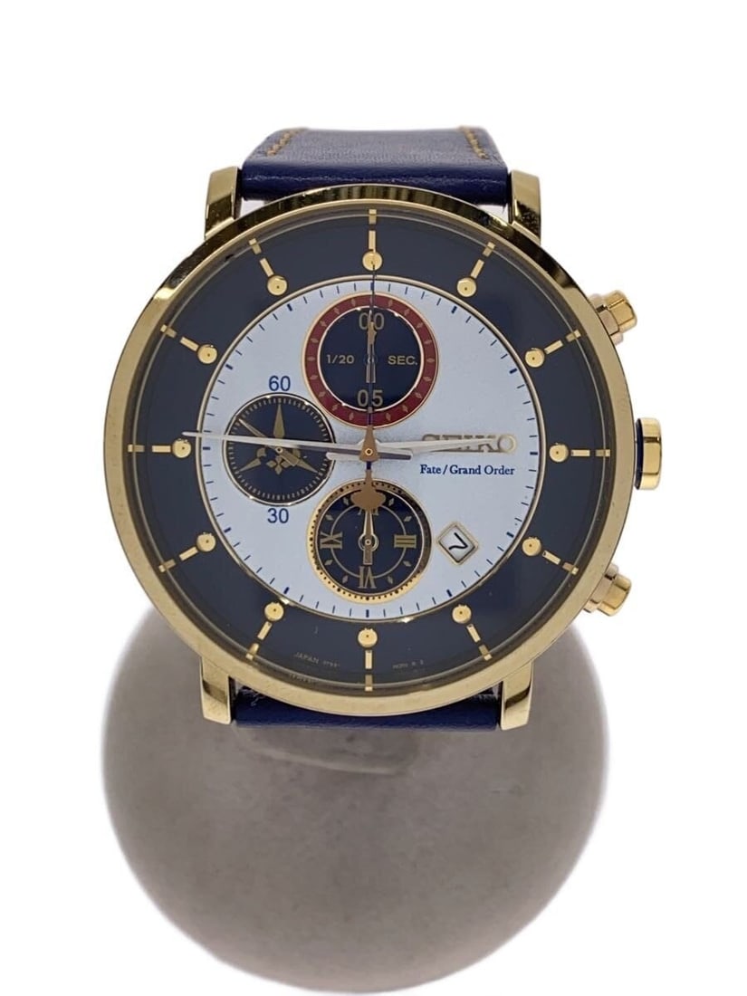 Seiko Fate Grand Order Men's Leather Wristwatch: Seiko Fate Grand Order Men's Leather Wristwatch This SEIKO x Fate/Grand Order collaboration men's wristwatch features a leather band and a distinctive design. Made in Japan, the watch is in pre-owned 