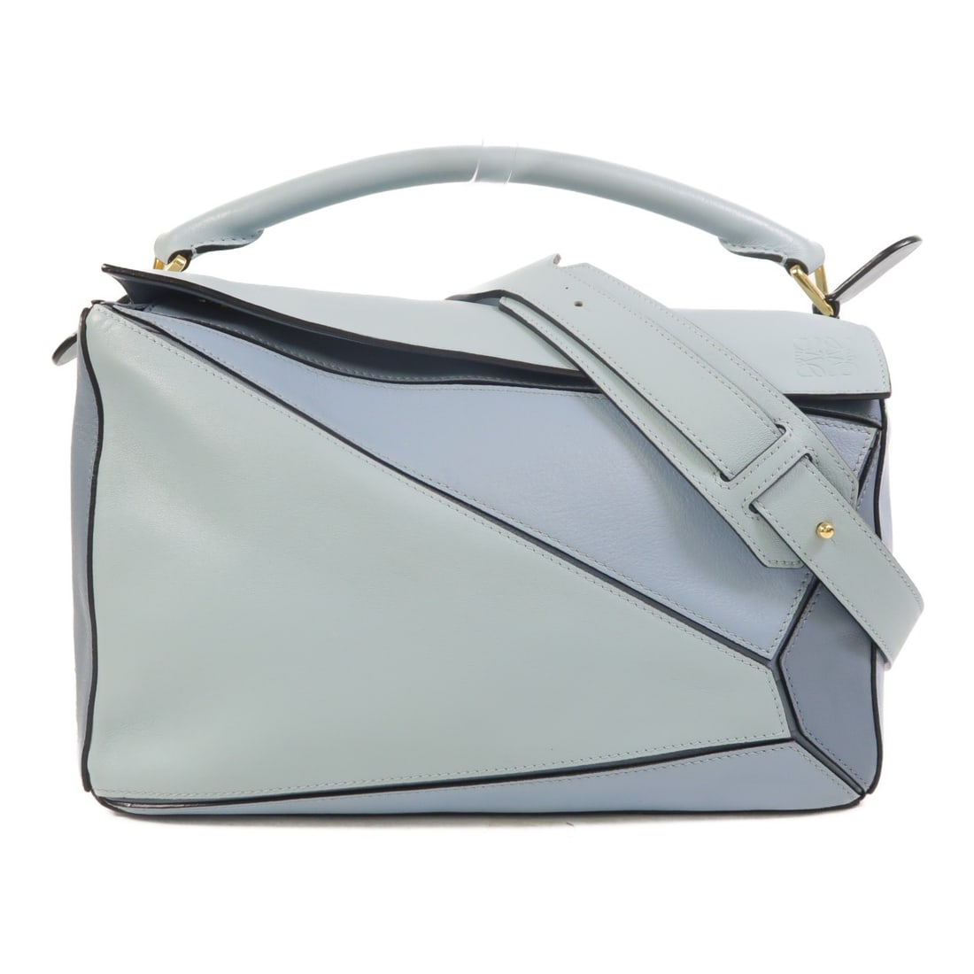 LOEWE Puzzle Medium Blue Calfskin 2 Way Shoulder Bag GHW (1 of 18)