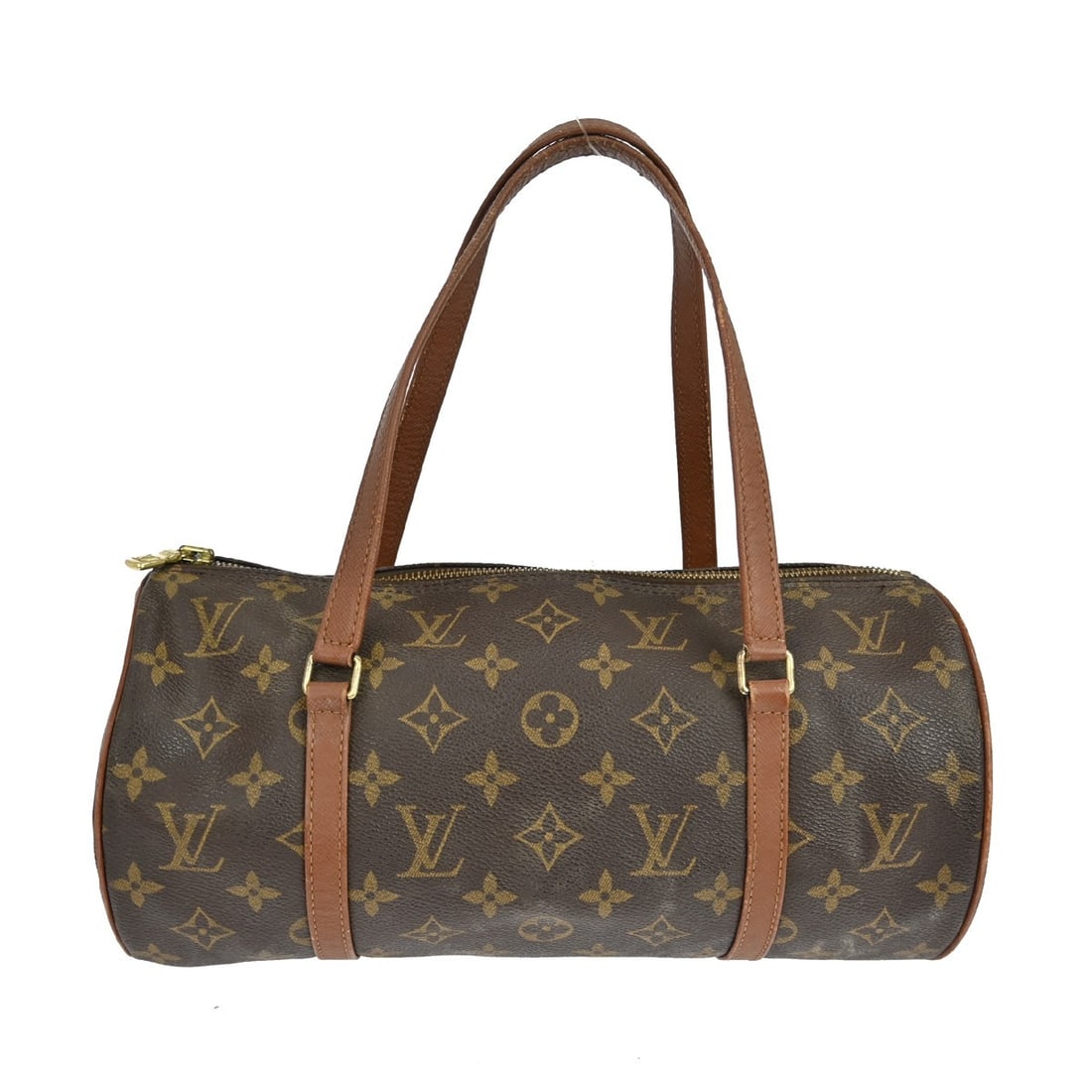 Louis Vuitton Papillon 30 Monogram Canvas Handbag: Louis Vuitton Papillon 30 Monogram Canvas Handbag This is a vintage Louis Vuitton Papillon 30 handbag crafted from signature monogram canvas with brown leather double handles. The bag features a zip c