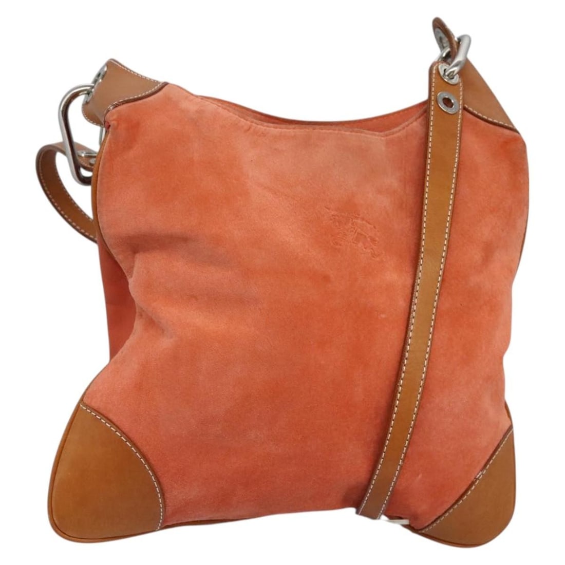 Orange Suede BURBERRY Women's Shoulder Bag with 24 Inch Strap Drop (1 of 18)