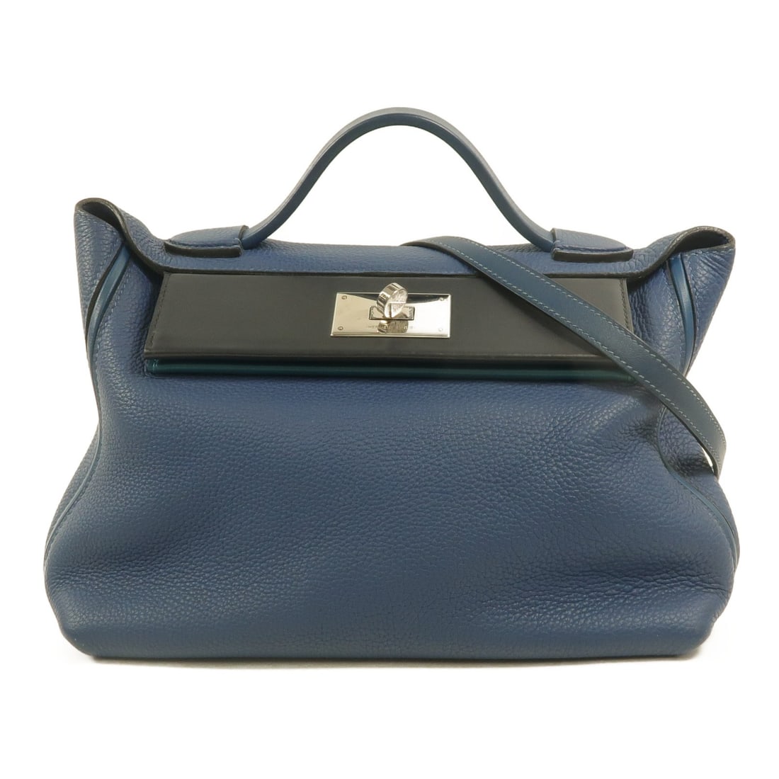 Hermes 24 24 29cm Bleu Brighton Togo Leather 2 Way Shoulder Bag PHW (1 of 18)