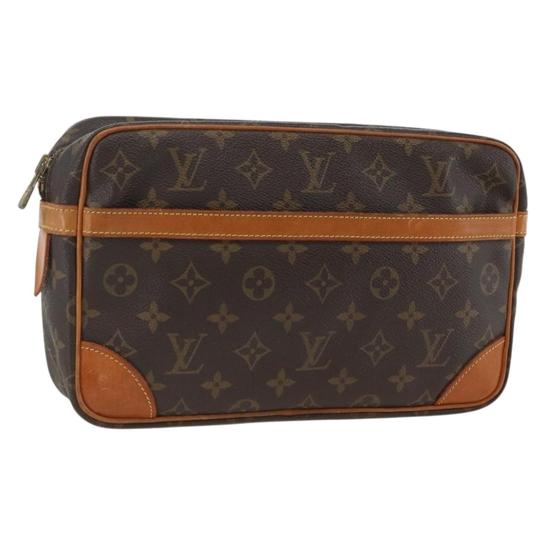 Louis Vuitton Compiegne 28 Monogram Canvas Clutch Bag M51845 France: Louis Vuitton Compiegne 28 Monogram Canvas Clutch Bag M51845 France This Louis Vuitton Compiegne 28 clutch bag features the iconic monogram canvas exterior. Designed for women, it offers a compact yet