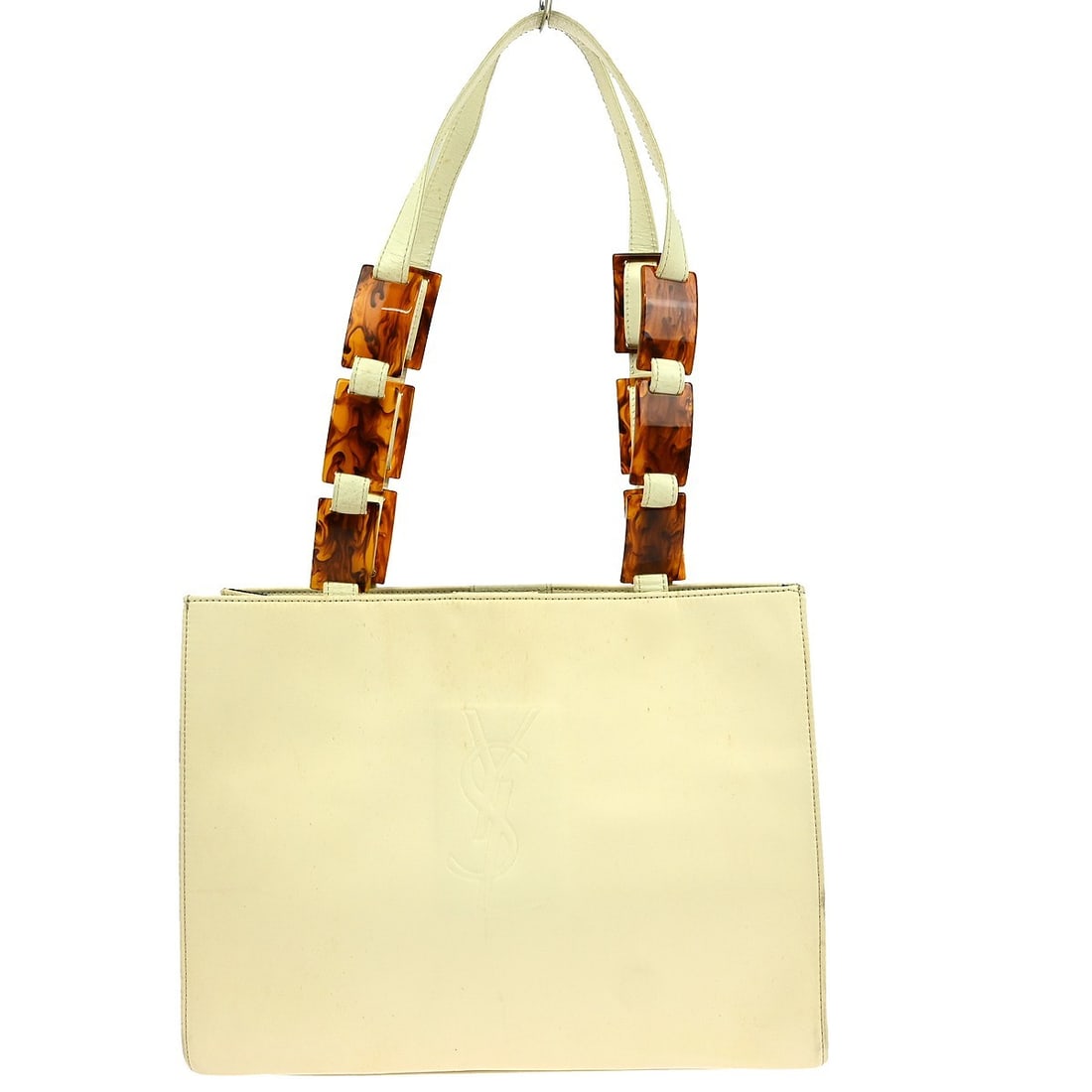 Yves Saint Laurent Ivory Leather Logo Shoulder Bag (1 of 10)