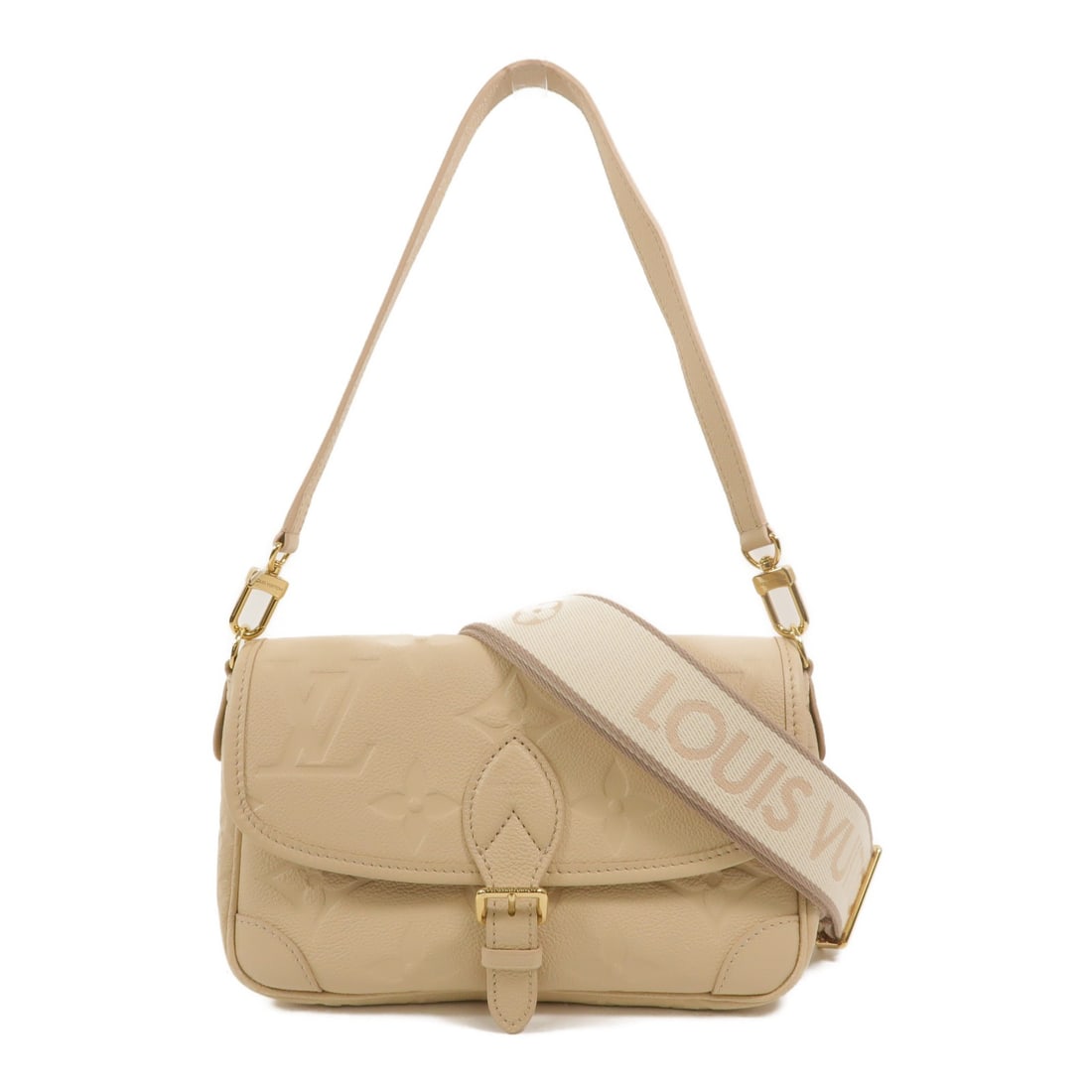 Louis Vuitton Diane Monogram Empreinte Beige Calfskin 2 Way Shoulder Bag (1 of 18)