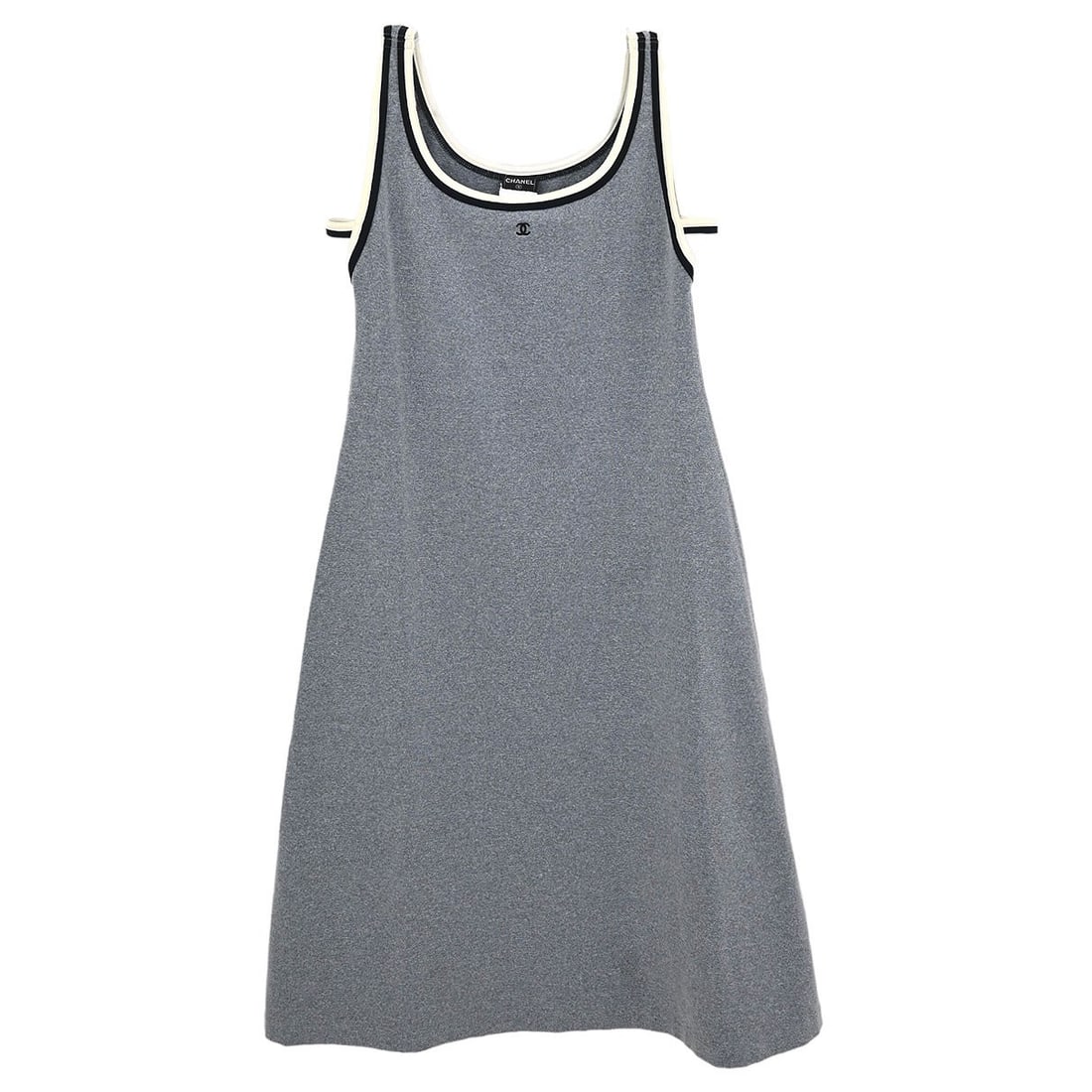 Chanel Gray Sleeveless A-Line Midi Dress Size 40 (1 of 12)