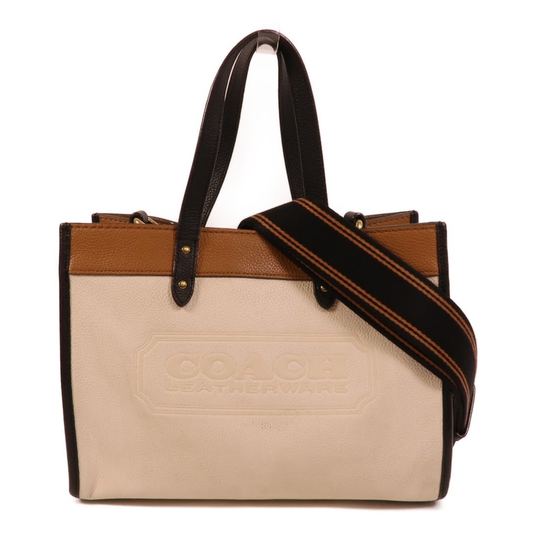 COACH Field Tote 30 White Calfskin 2way Shoulder Bag (1 of 14)