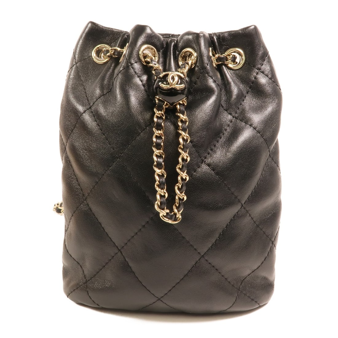 Chanel Black Lambskin CC Chain Rucksack Backpack with Gold Hardware (1 of 16)