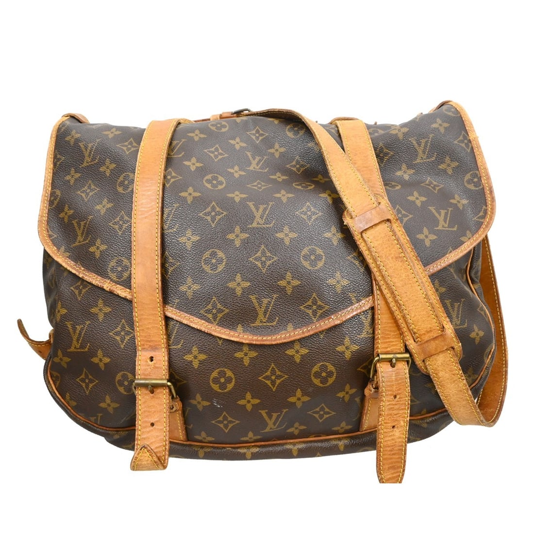 Louis Vuitton Saumur 35 Monogram Crossbody Messenger Bag: Louis Vuitton Saumur 35 Monogram Crossbody Messenger Bag This vintage Louis Vuitton Saumur 43 messenger bag features the iconic monogram canvas leather exterior and a classic buckle closure. Designed 