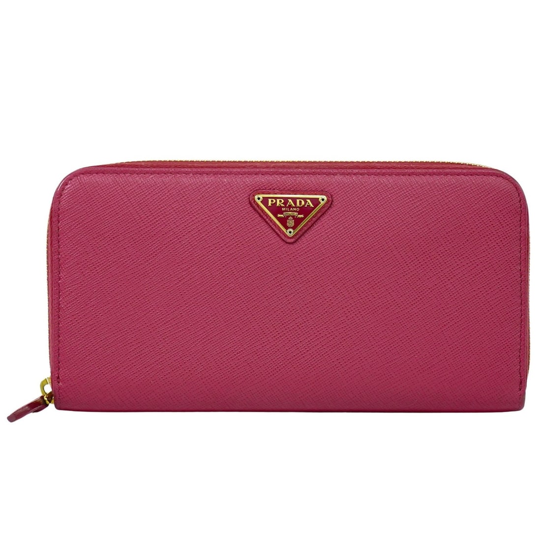 Pink Saffiano Leather Zip Around Wallet by Prada (1 of 15)