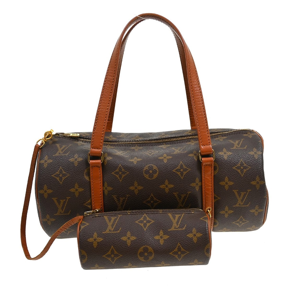 Louis Vuitton Papillon 30 Monogram Canvas Zip Handbag: Louis Vuitton Papillon 30 Monogram Canvas Zip Handbag This Louis Vuitton Papillon 30 handbag features the iconic monogram canvas exterior with brown leather double handles. Designed in a medium size, 