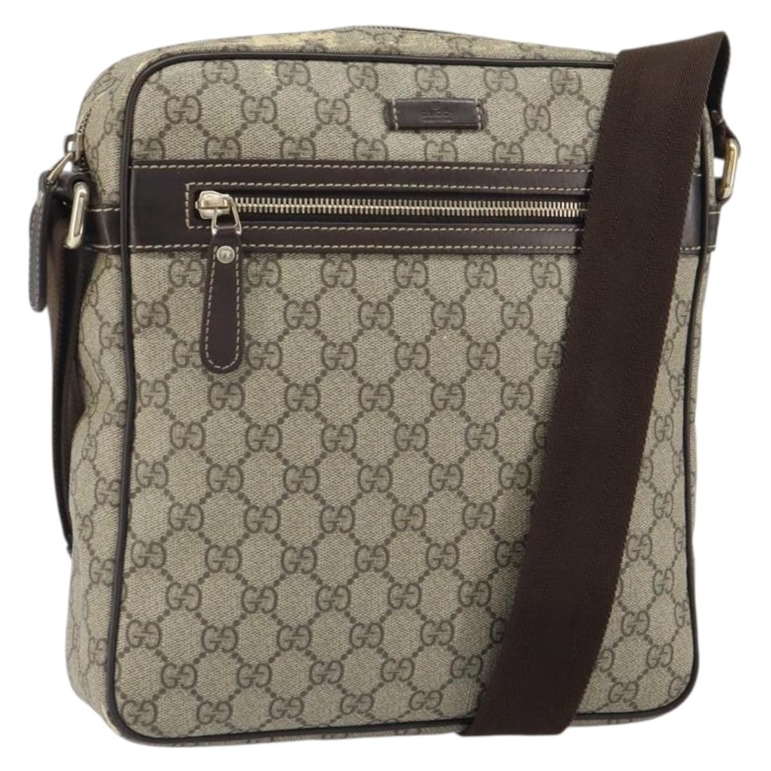 Beige Gold GG Canvas 201448 Shoulder Bag by Gucci: Beige Gold GG Canvas 201448 Shoulder Bag by Gucci This GUCCI GG Supreme shoulder bag features a beige and gold GG canvas exterior and is designed for women. The bag is crafted in Italy and includes an