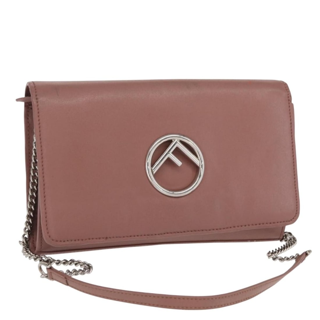 Pink Leather Fendi F is Fendi Chain Wallet for Women: Pink Leather Fendi F is Fendi Chain Wallet for Women The Fendi F is Fendi Wallet on Chain is crafted from pink leather and designed for women. This Italian-made accessory features a sleek silhouette a