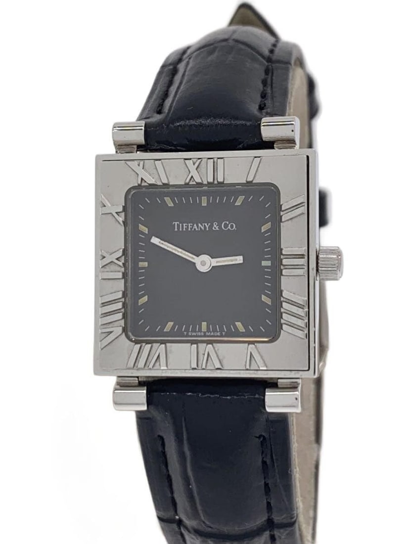 Tiffany Co Atlas Square Ladies Leather Quartz Watch (1 of 6)