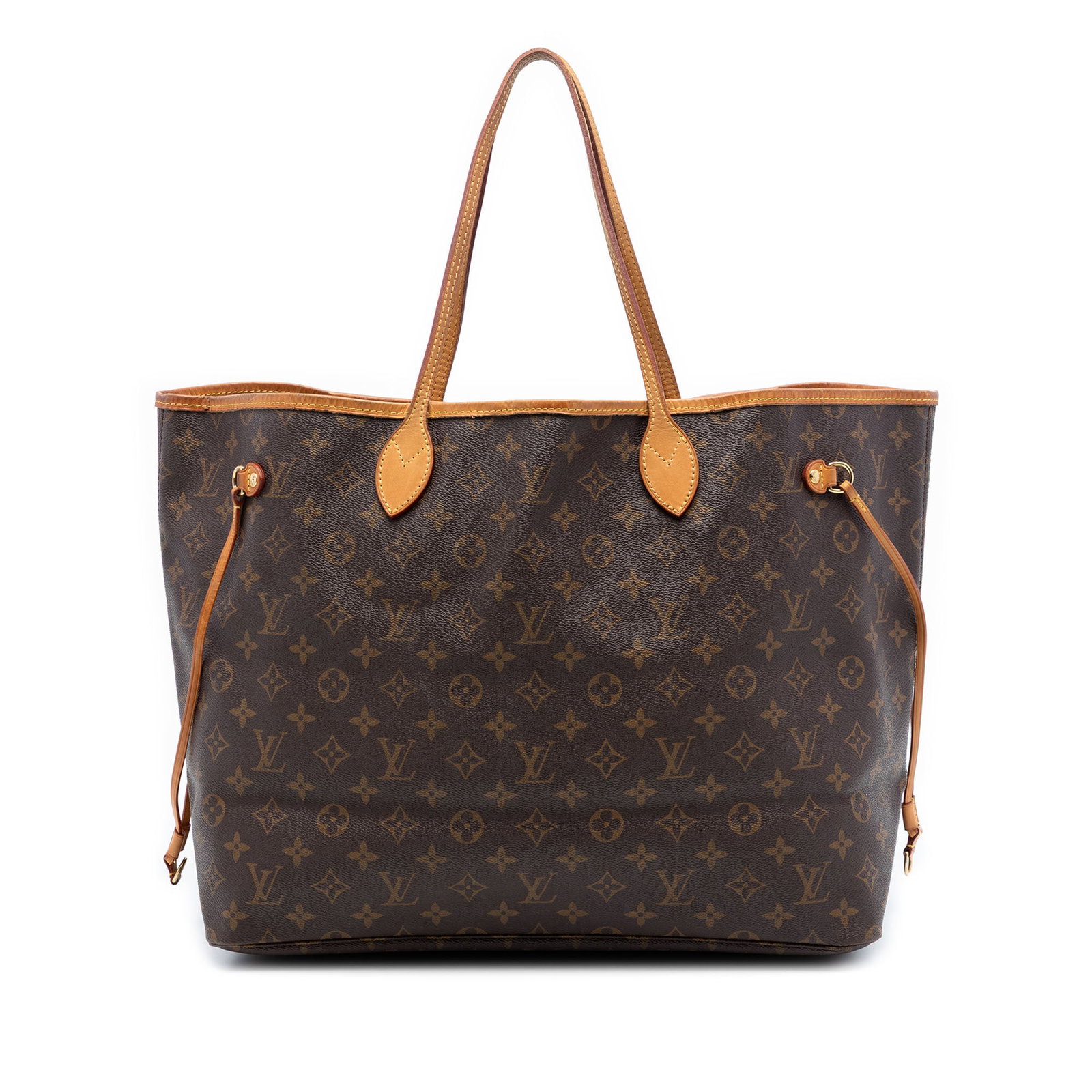 Louis Vuitton Neverfull GM Monogram Canvas Tote: Louis Vuitton Neverfull GM Monogram Canvas Tote This Louis Vuitton Monogram Neverfull GM features the iconic monogram canvas body with vachetta leather trim and flat vachetta leather handles. The bag 