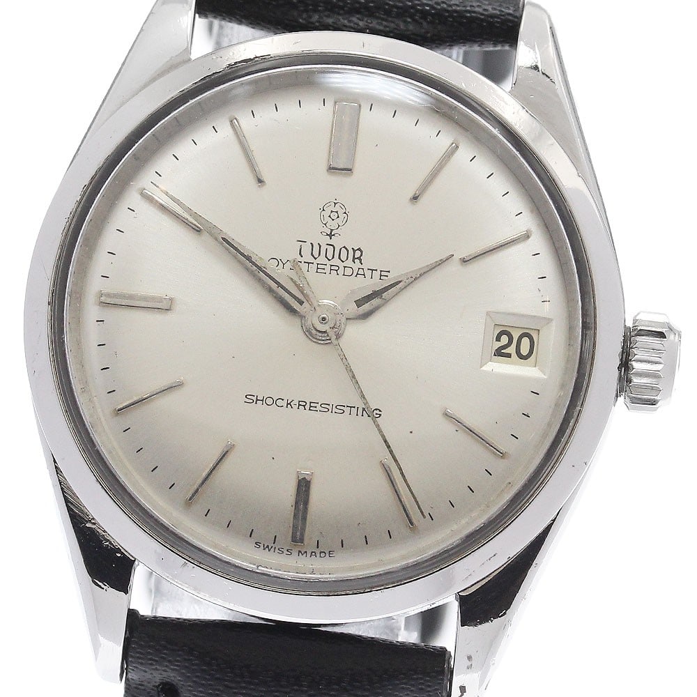 TUDOR Oysterdate Kobara 7961 Manual Wind Date Watch: TUDOR Oysterdate Kobara 7961 Manual Wind Date Watch This Tudor Oysterdate Kobara wristwatch features a stainless steel case and a silver dial, complemented by an un-used aftermarket leather strap and 