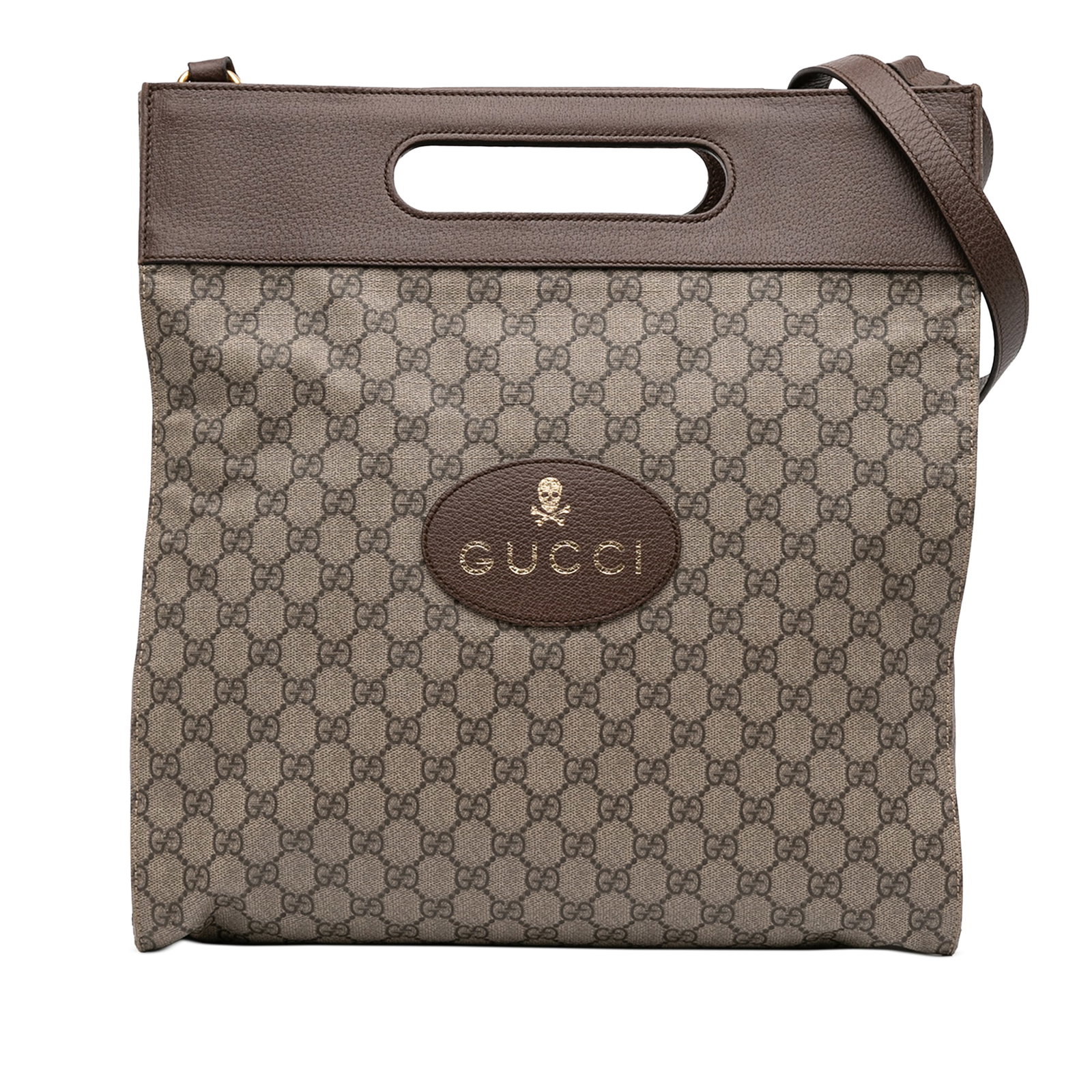 Gucci GG Supreme Neo Vintage Beige Canvas Soft Tote Bag with Leather Trim: Gucci GG Supreme Neo Vintage Beige Canvas Soft Tote Bag with Leather Trim This Gucci GG Supreme Neo Vintage Soft Tote is crafted from coated canvas with leather trim. It features cut-out handles, a de