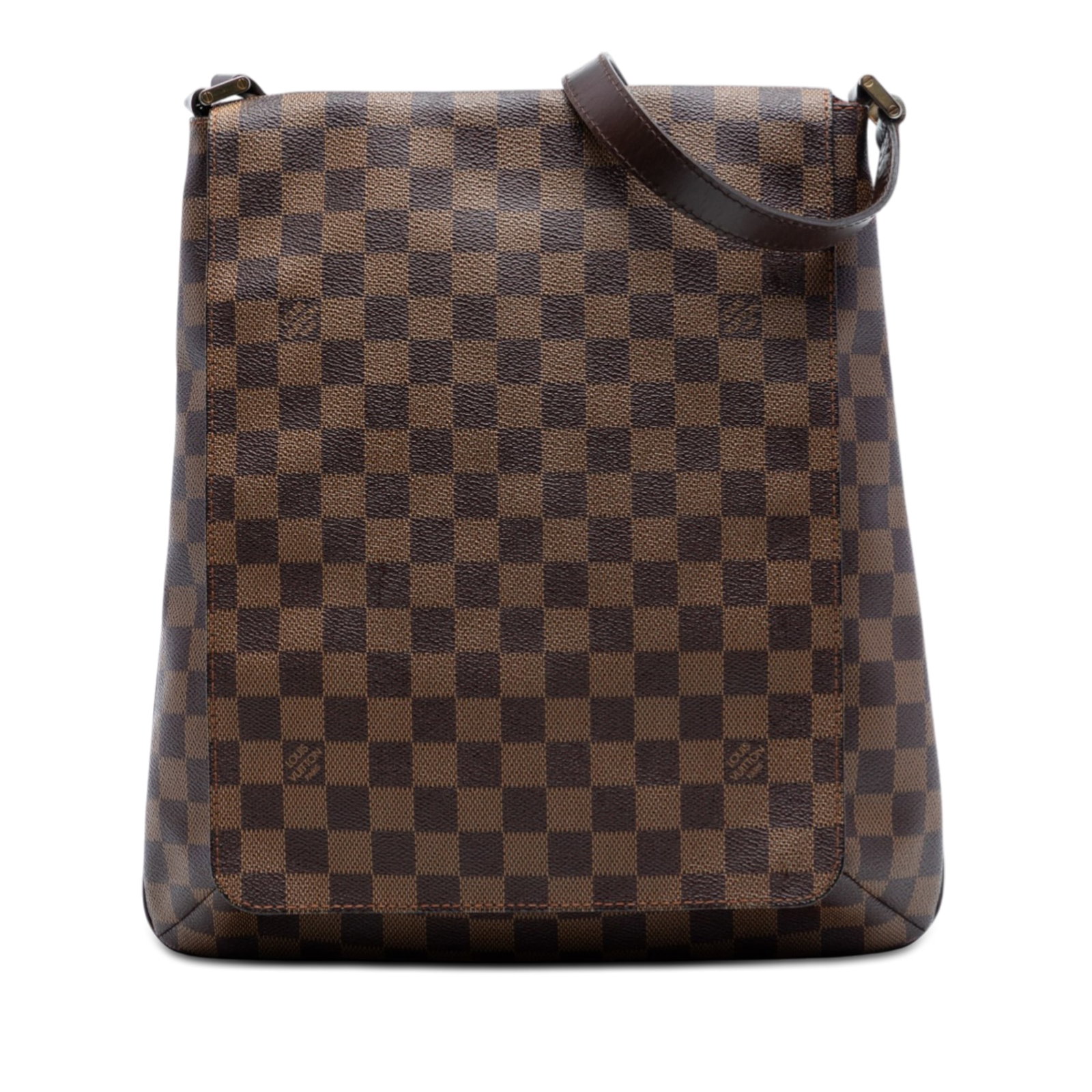Louis Vuitton Musette Salsa GM Damier Ebene shoulder bag: Louis Vuitton Musette Salsa GM Damier Ebene shoulder bag The Louis Vuitton Damier Ebene Musette Salsa GM is crafted from signature damier ebene canvas and features an adjustable flat leather shoulder 