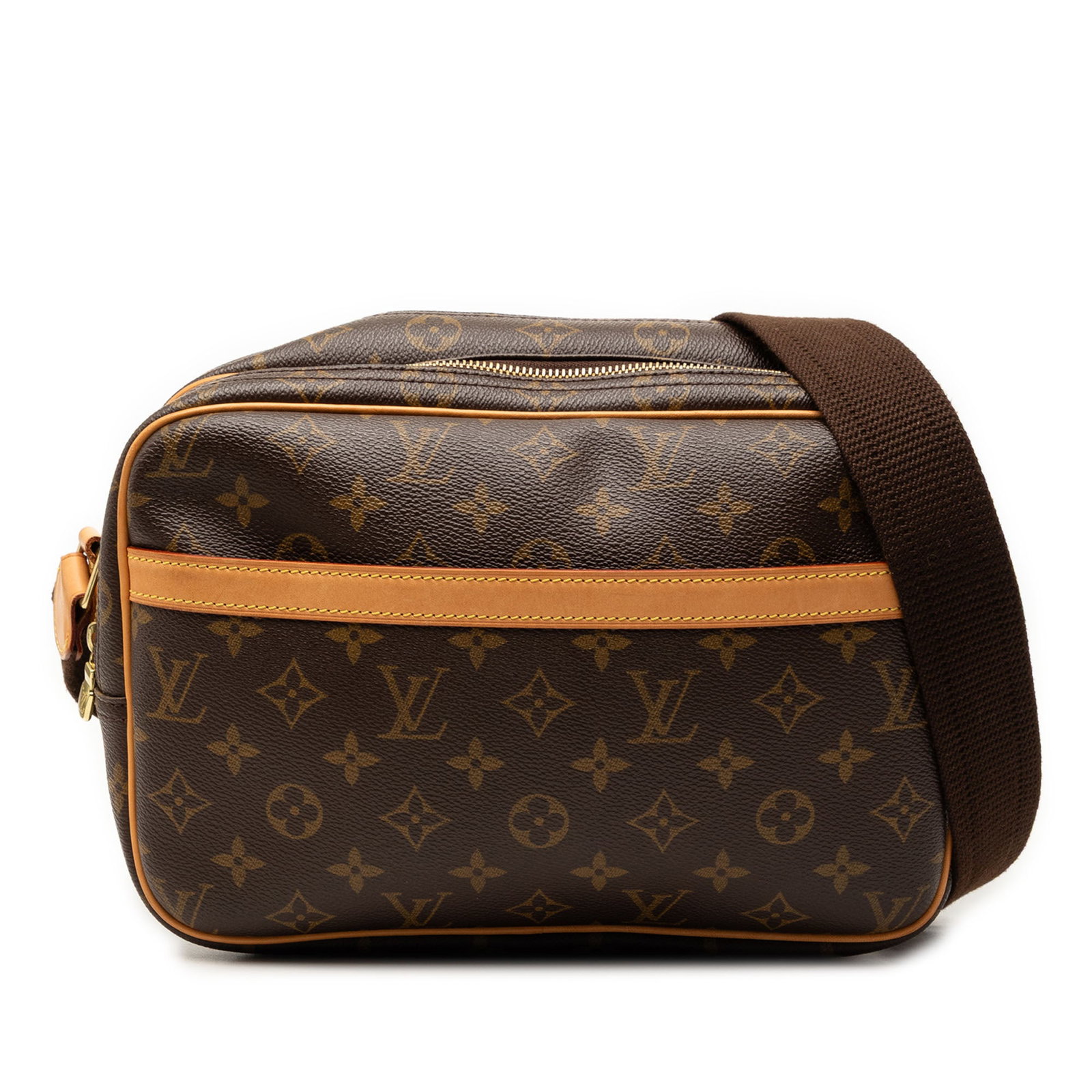 Louis Vuitton Reporter PM Monogram Canvas Crossbody Bag: Louis Vuitton Reporter PM Monogram Canvas Crossbody Bag The Louis Vuitton Monogram Reporter PM is crafted from the signature monogram canvas with vachetta leather trim. It features an adjustable flat 