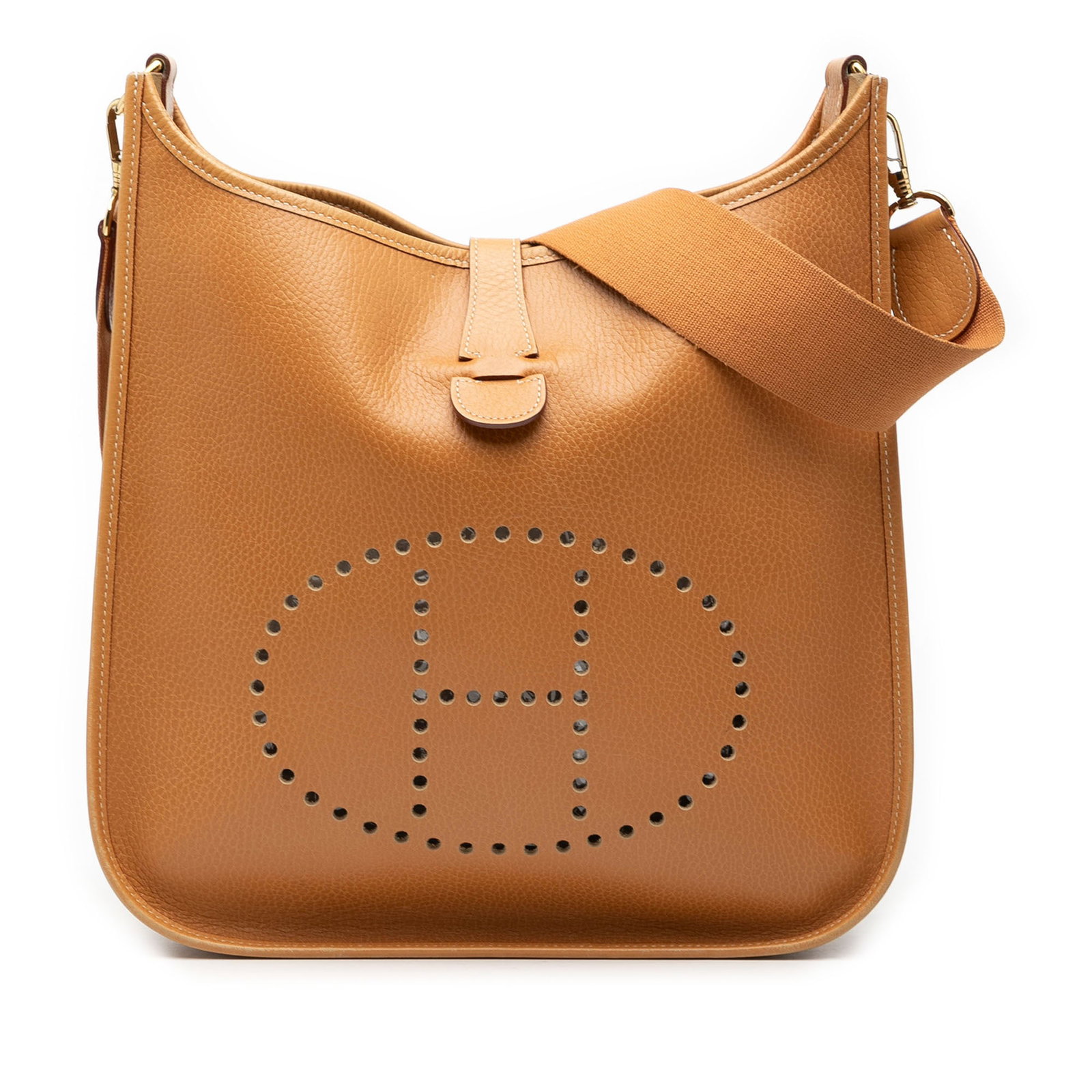 Hermes Evelyne GM Sable Ardennes Leather Shoulder Bag with Canvas Strap (1 of 8)