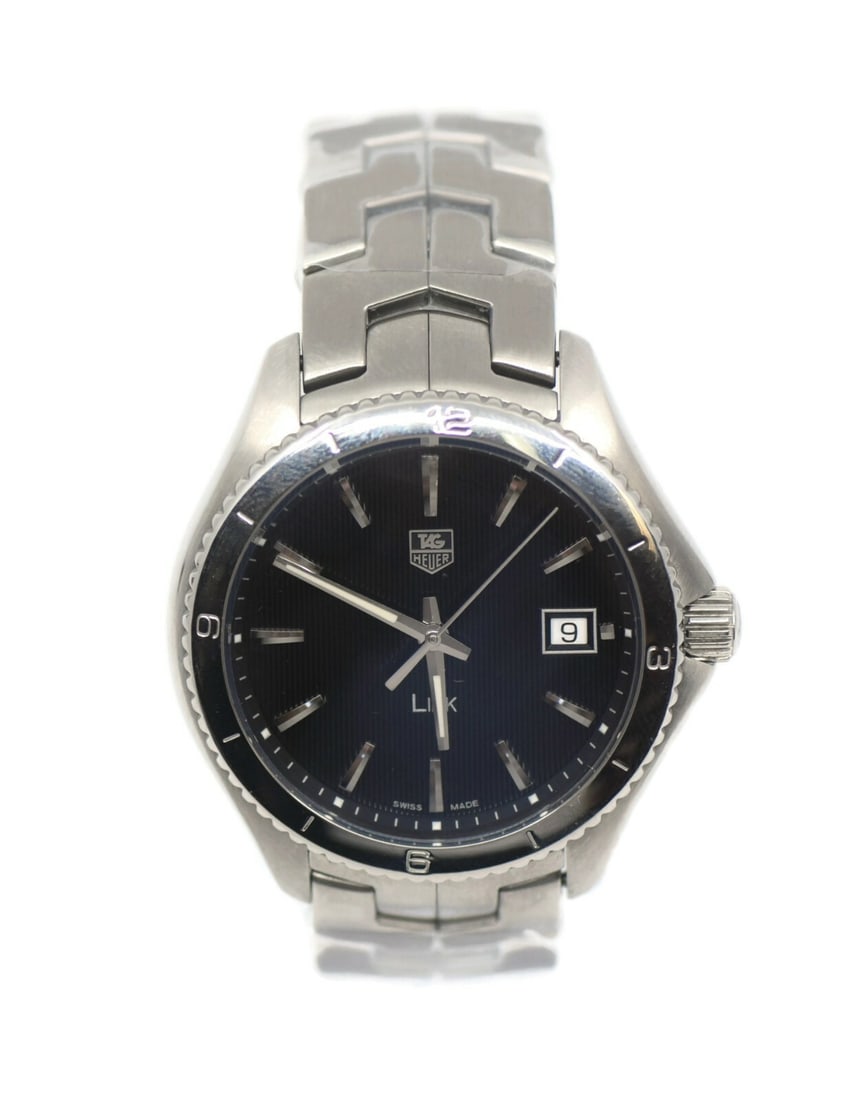 TAG Heuer Link WAT1110 Stainless Steel Quartz Watch 41mm: TAG Heuer Link WAT1110 Stainless Steel Quartz Watch 41mm Introducing the TAG Heuer Link Stainless Steel Watch, model WAT1110. This elegant wristwatch features a robust stainless steel case measuring 4