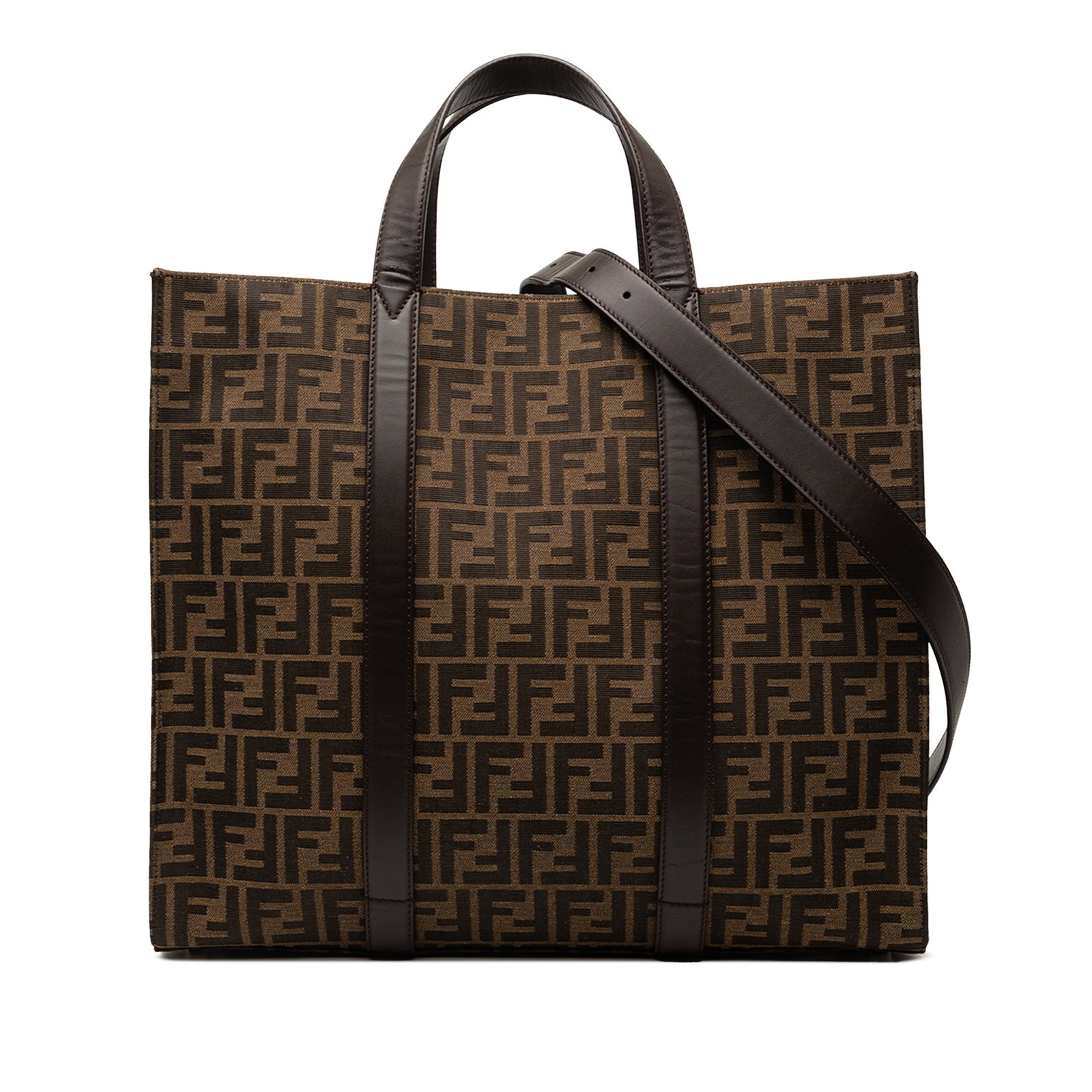 Fendi FF 1974 jacquard tote bag with leather trim (1 of 8)