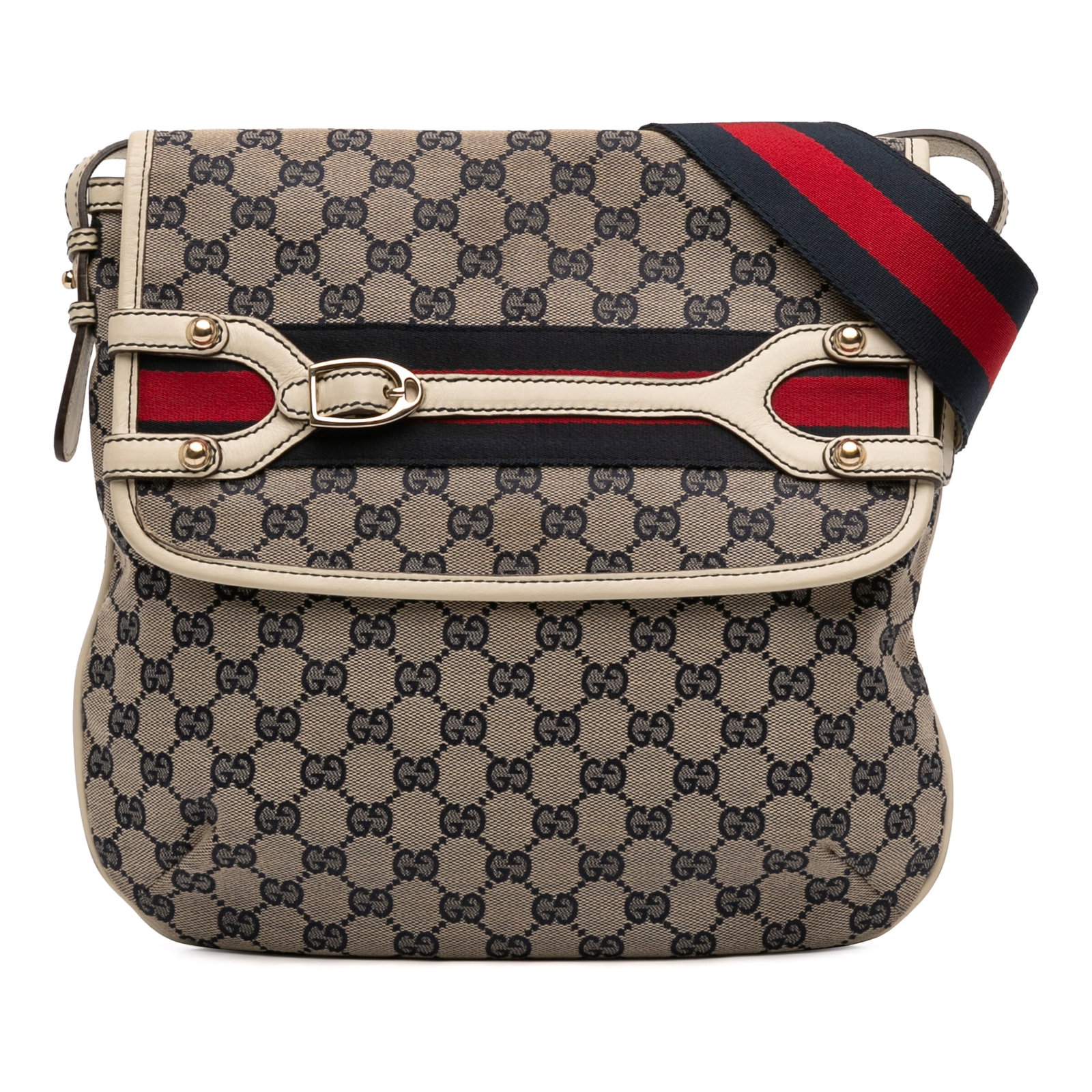 Gucci beige GG canvas flap crossbody bag (1 of 11)
