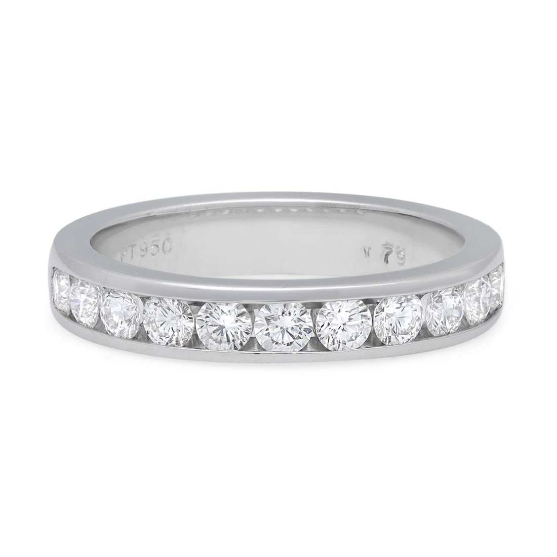 Rachel Koen 0.79Cttw Diamond Eternity Band Ring Platinum Size 6.75: Rachel Koen 0.79Cttw Diamond Eternity Band Ring Platinum Size 6.75 This stunning Rachel Koen eternity band is crafted from high-quality platinum and features 11 exquisite round brilliant cut diamonds,