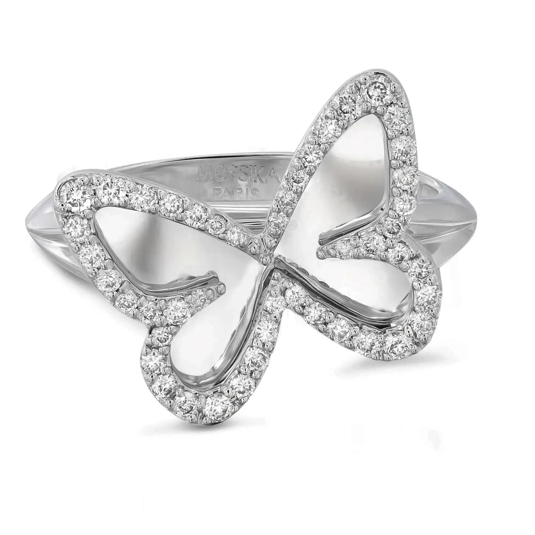 Messika 0.27ct Butterfly Diamond Ring 18K White Gold Signed Engraved (1 of 5)