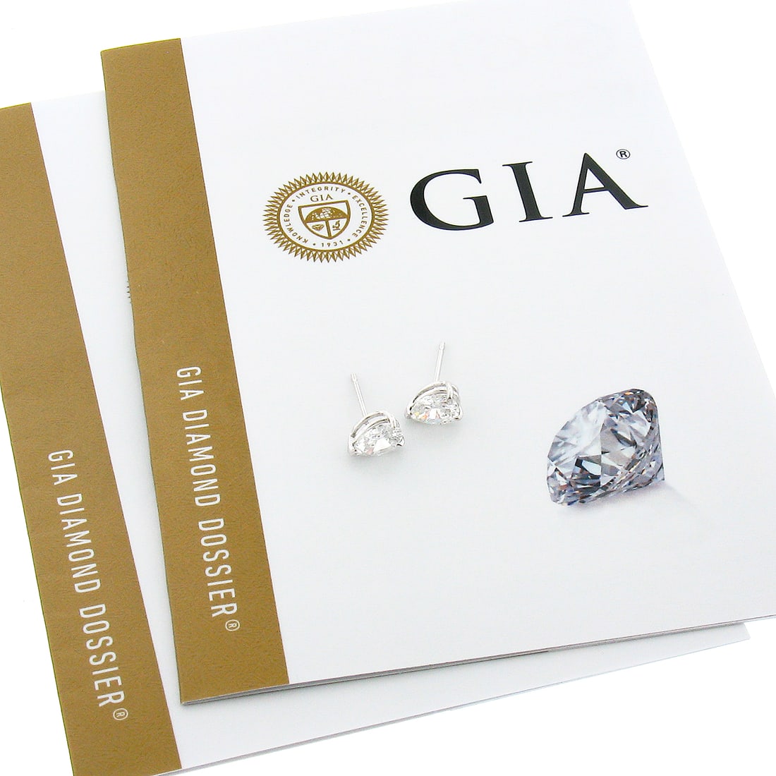 Elegant GIA Certified 1.69ct Platinum Teardrop Diamond Stud Earrings (1 of 6)