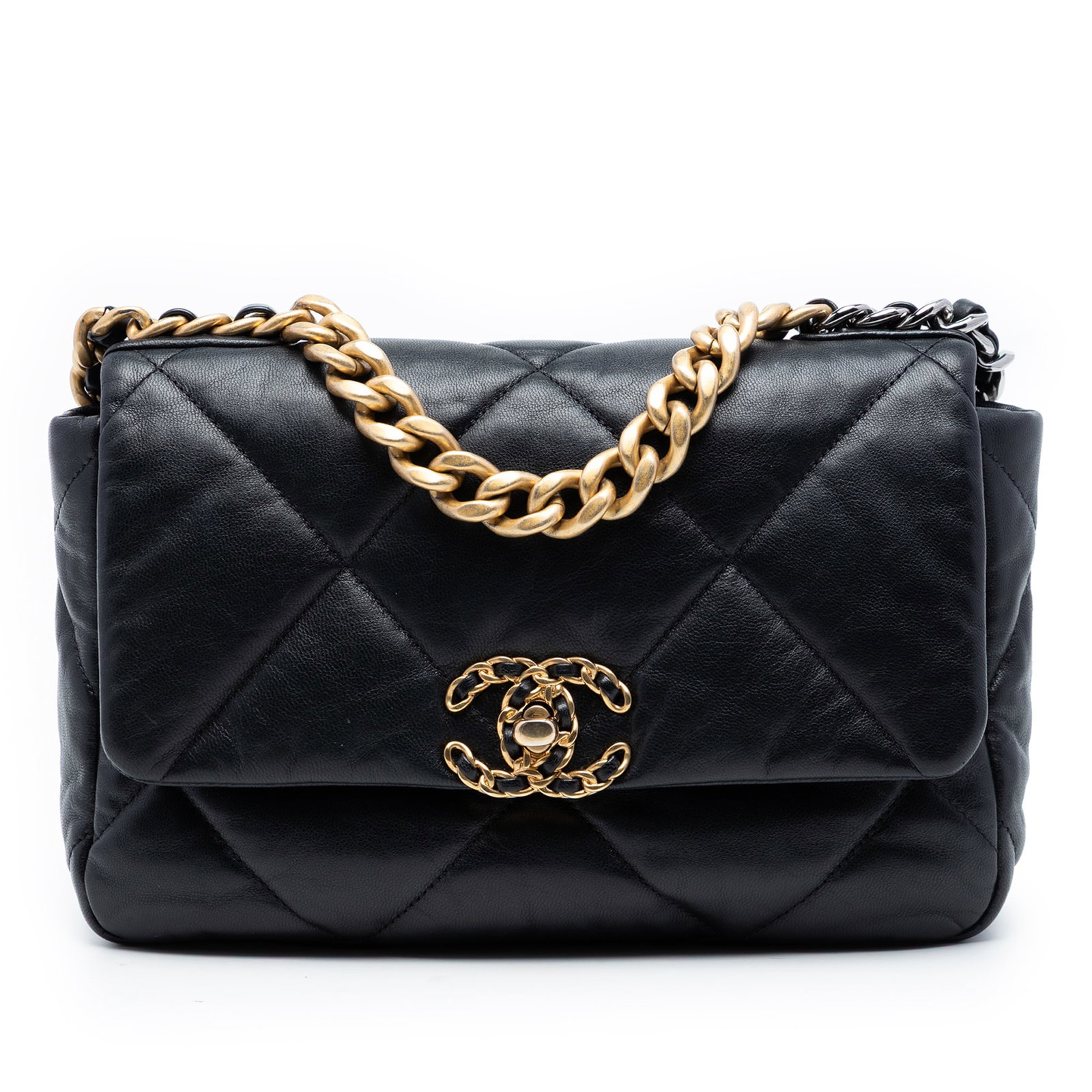 Chanel 19 Flap Medium Lambskin Black Bag (1 of 8)