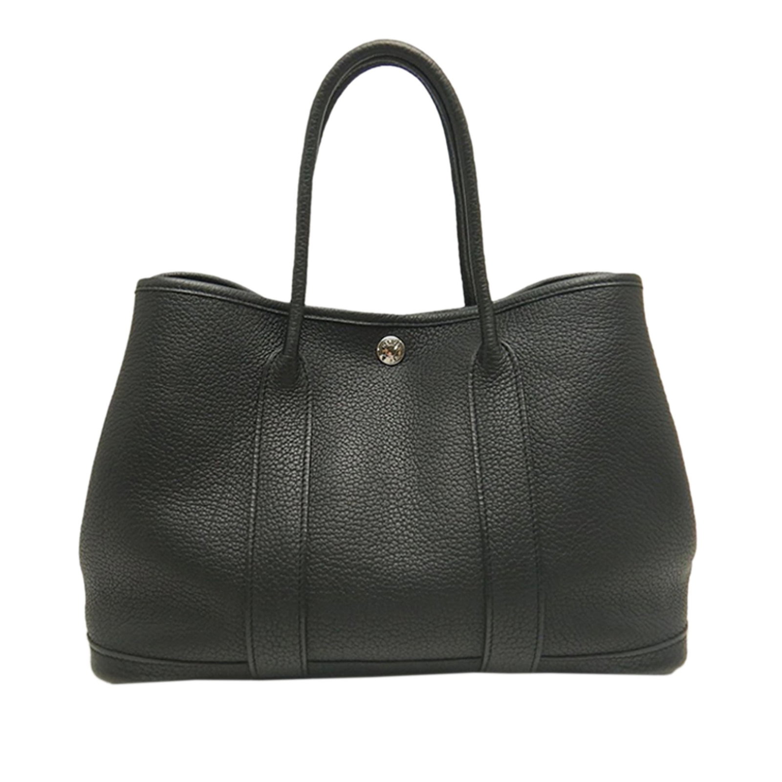 Hermes Garden Party 30 Negonda Leather Tote Black: Hermes Garden Party 30 Negonda Leather Tote Black This Hermes Negonda Garden Party 30 features a Noir (black) Negonda leather body with rolled leather handles. The bag has an open top with a snap butt