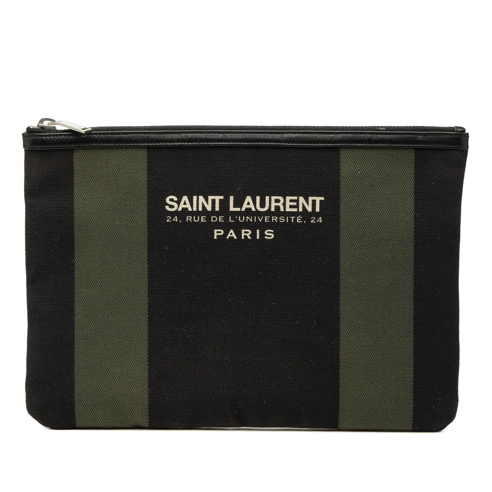 Saint Laurent black canvas zip clutch (1 of 7)
