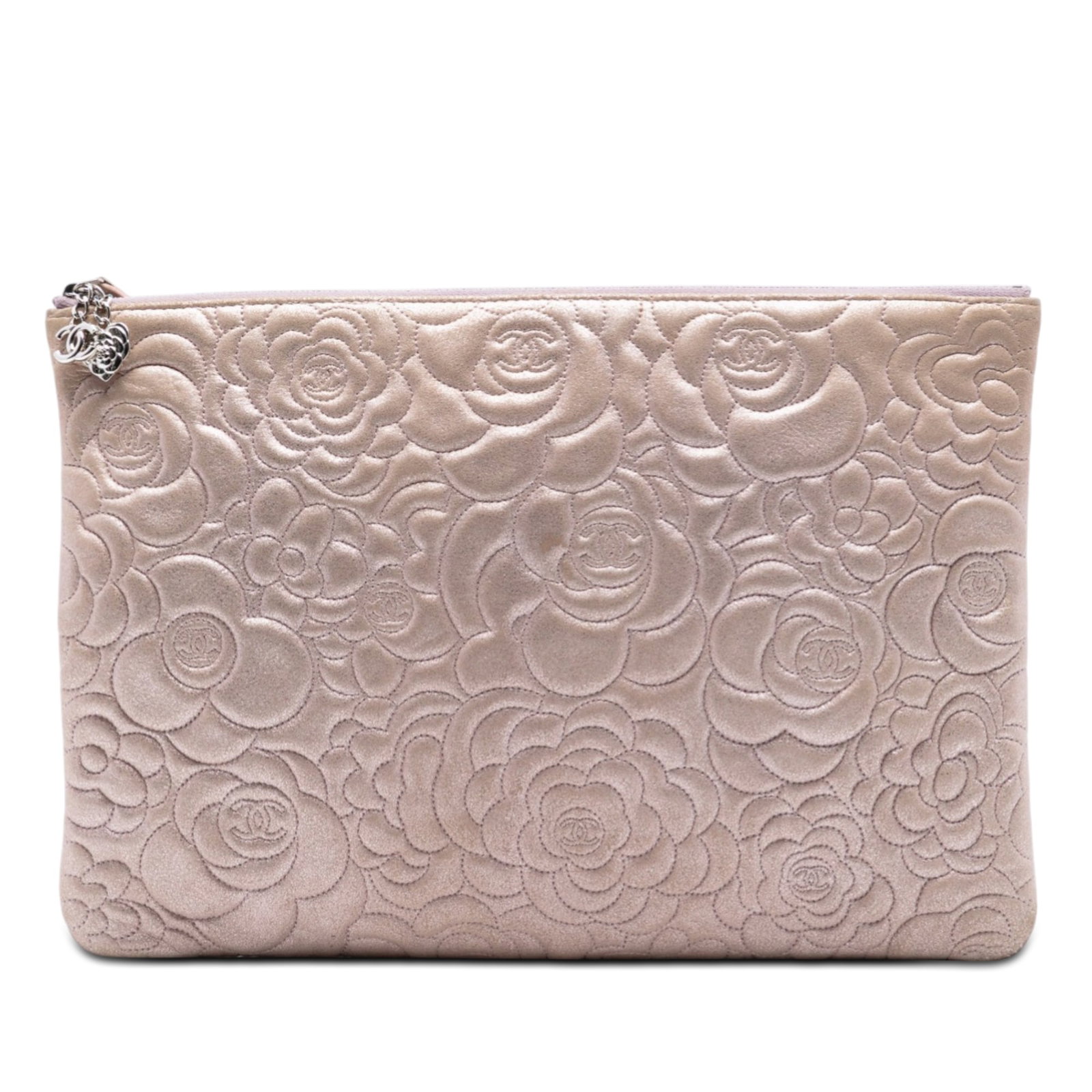Chanel Camellia O Case pink lambskin clutch bag (1 of 7)