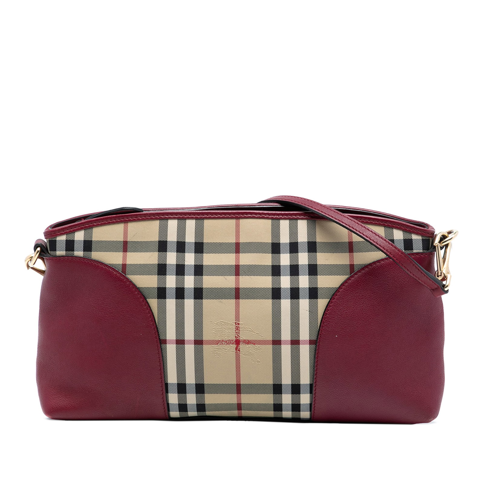 Burberry Chichester Crossbody Bag Haymarket Check Coated Canvas with Leather Trim (1 of 6)