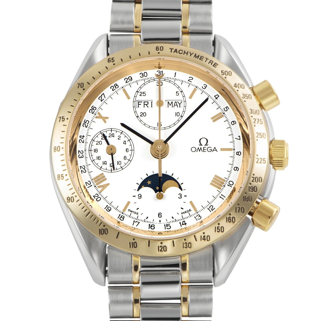 Omega Speedmaster Moonphase Automatic Stainless Steel Yellow Gold 3331.20 (1 of 9)