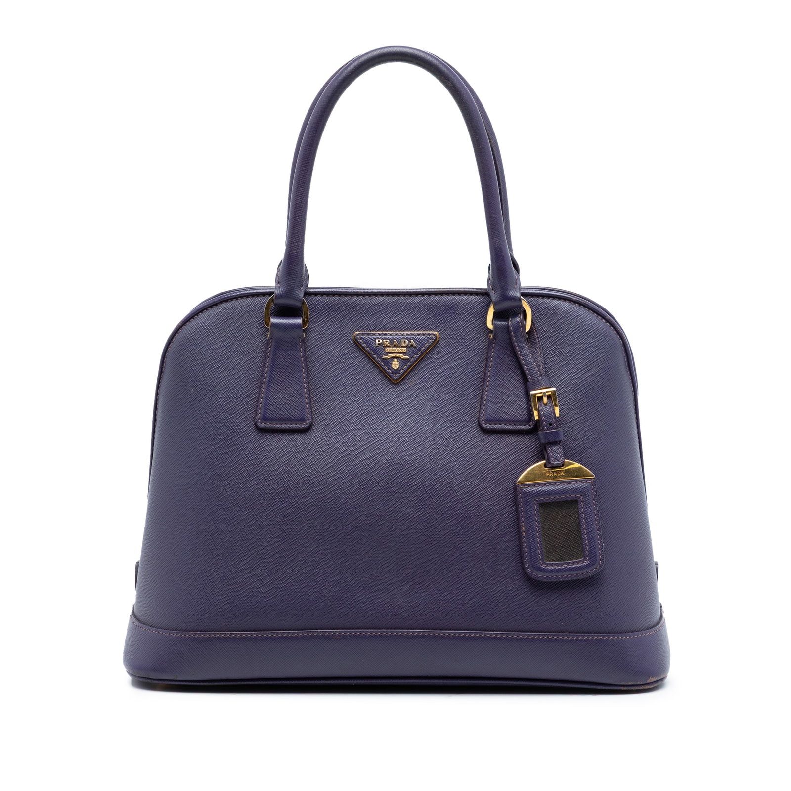 Prada Saffiano Lux Promenade satchel purple leather: Prada Saffiano Lux Promenade satchel purple leather This Prada Medium Saffiano Lux Open Promenade Satchel is crafted from purple leather and features rolled leather handles, an open top with magnetic 