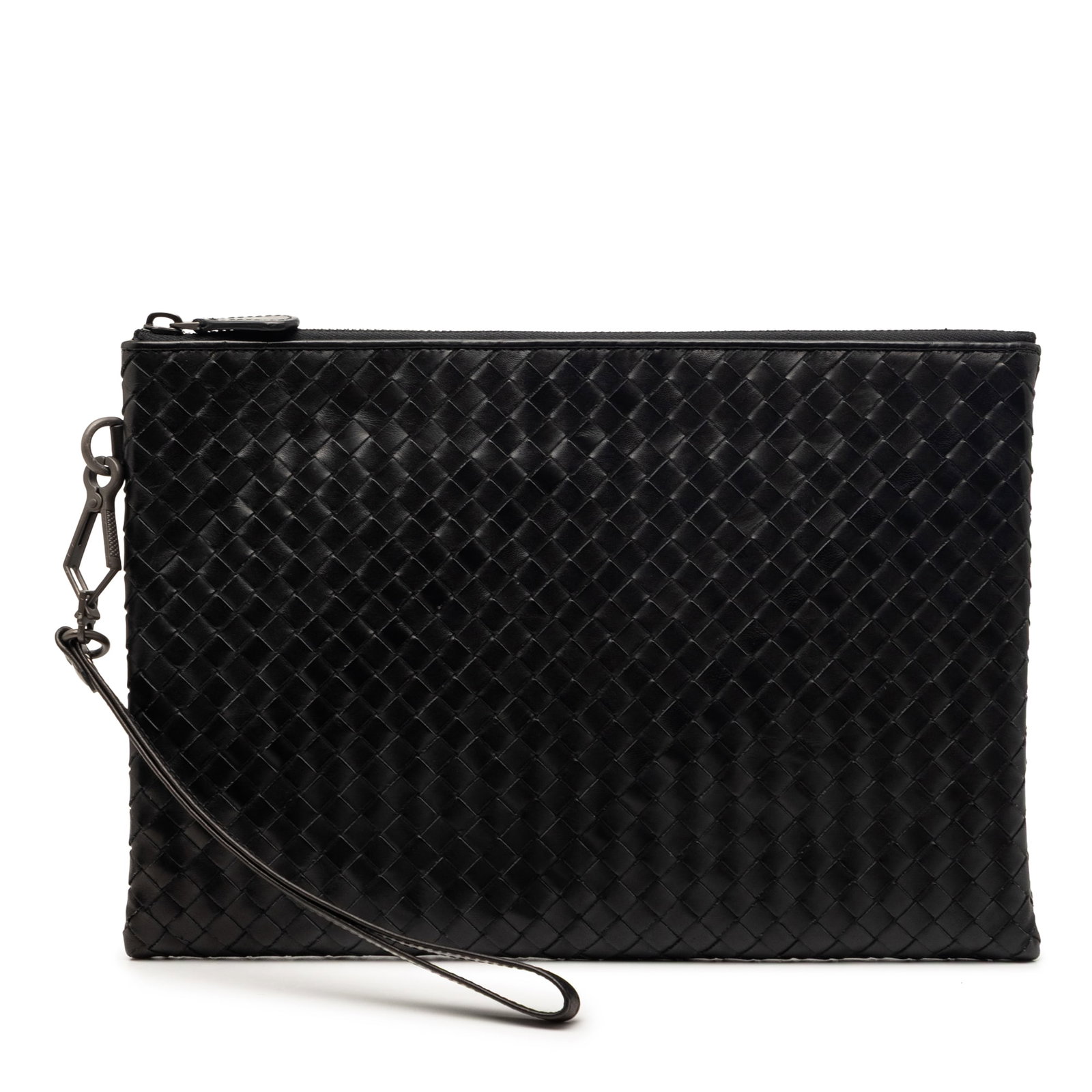 Bottega Veneta black leather wristlet clutch (1 of 7)