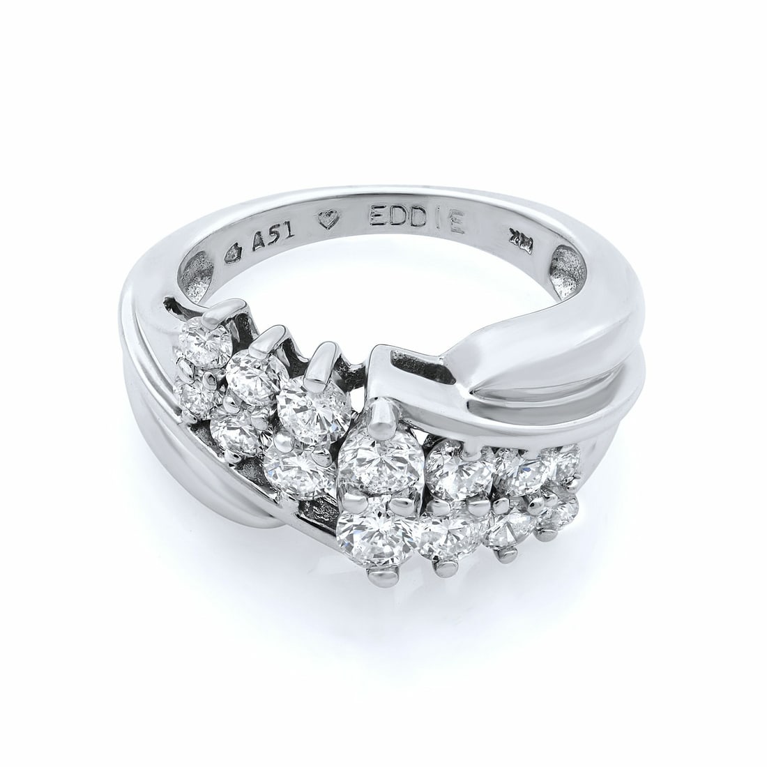 Rachel Koen 14K White Gold Diamond Ring 1.00ct Size 5.75 Adjustable (1 of 6)