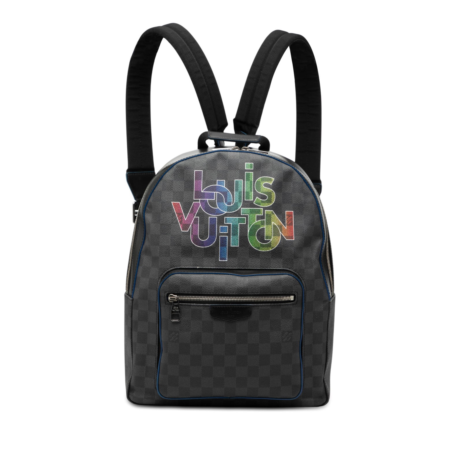 Louis Vuitton Josh Backpack Limited Edition Damier Graphite Rainbow Logo: Louis Vuitton Josh Backpack Limited Edition Damier Graphite Rainbow Logo This Louis Vuitton Limited Edition Damier Graphite Logo Rainbow Josh Backpack features a damier graphite canvas body accented w