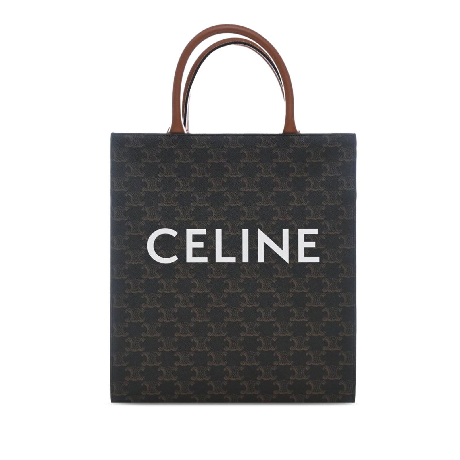 Celine Triomphe Brown Coated Canvas Cabas Tote (1 of 14)