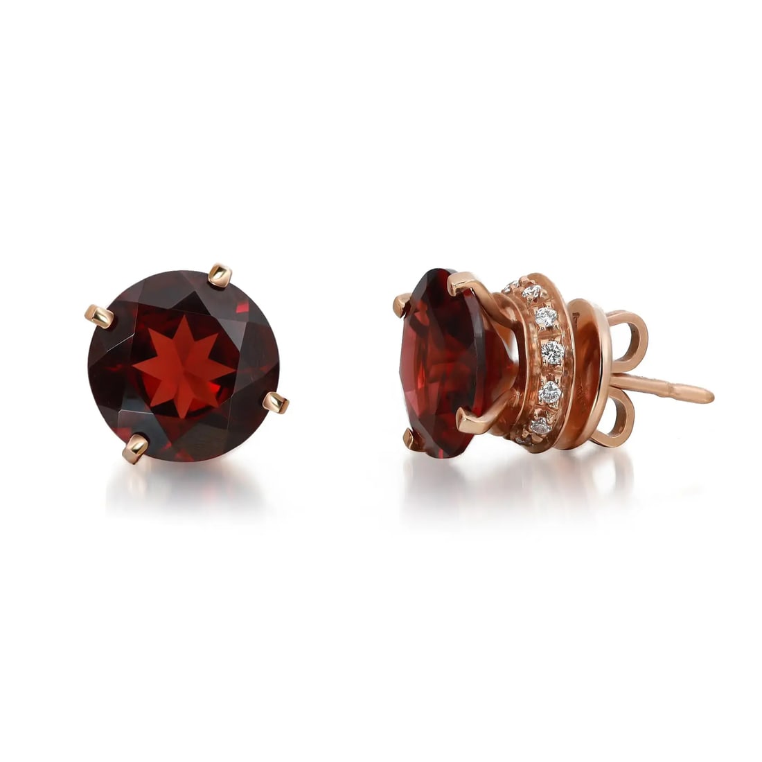 Salvini 18K Rose Gold Rodolite & Diamond Stud Earrings 2.06 Ctw: Salvini 18K Rose Gold Rodolite & Diamond Stud Earrings 2.06 Ctw These stunning Salvini stud earrings showcase a beautiful blend of elegance and sparkle. Crafted from high-polished 18K rose gold, they 