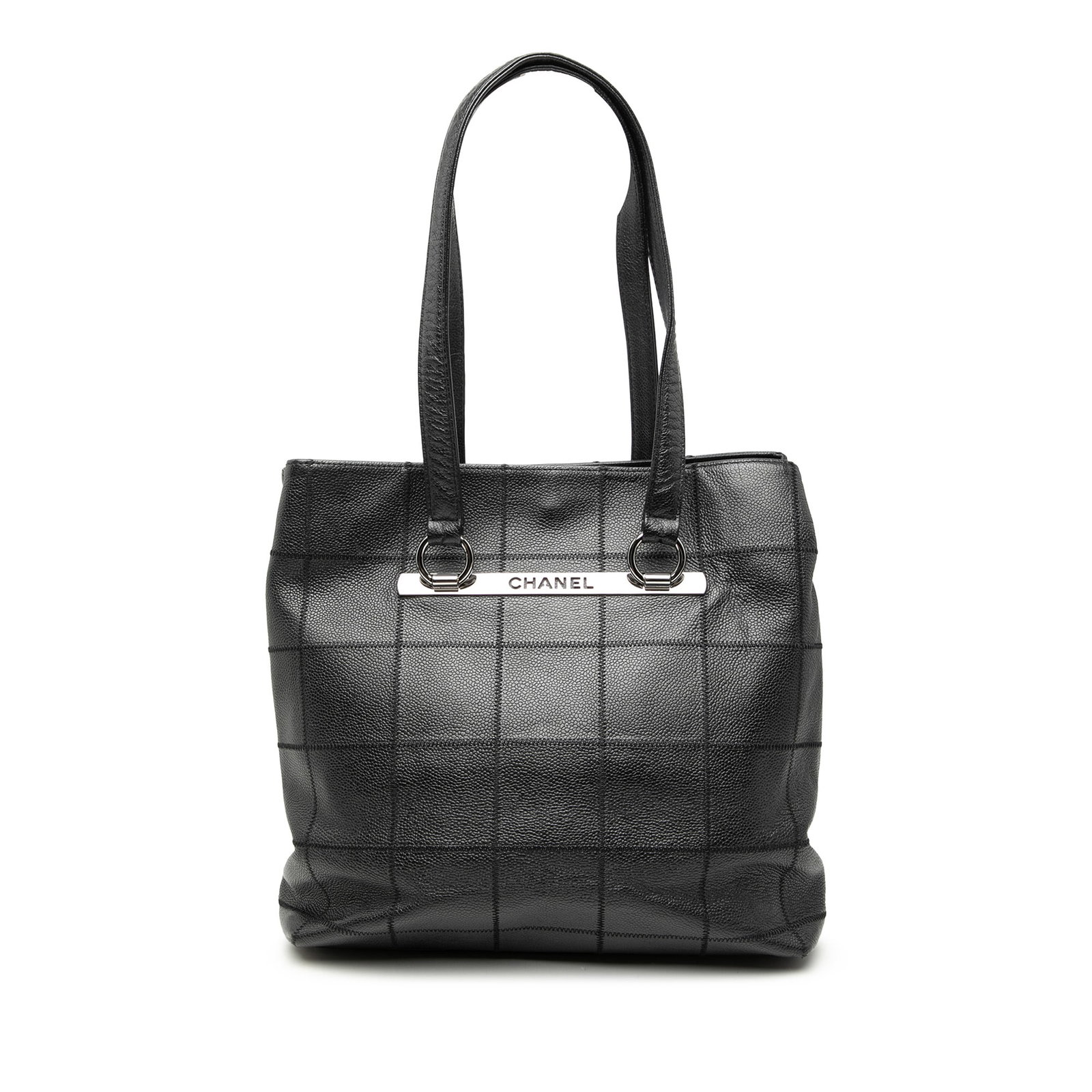 Chanel Choco Bar Quilted Black Caviar Leather Tote Bag (1 of 7)