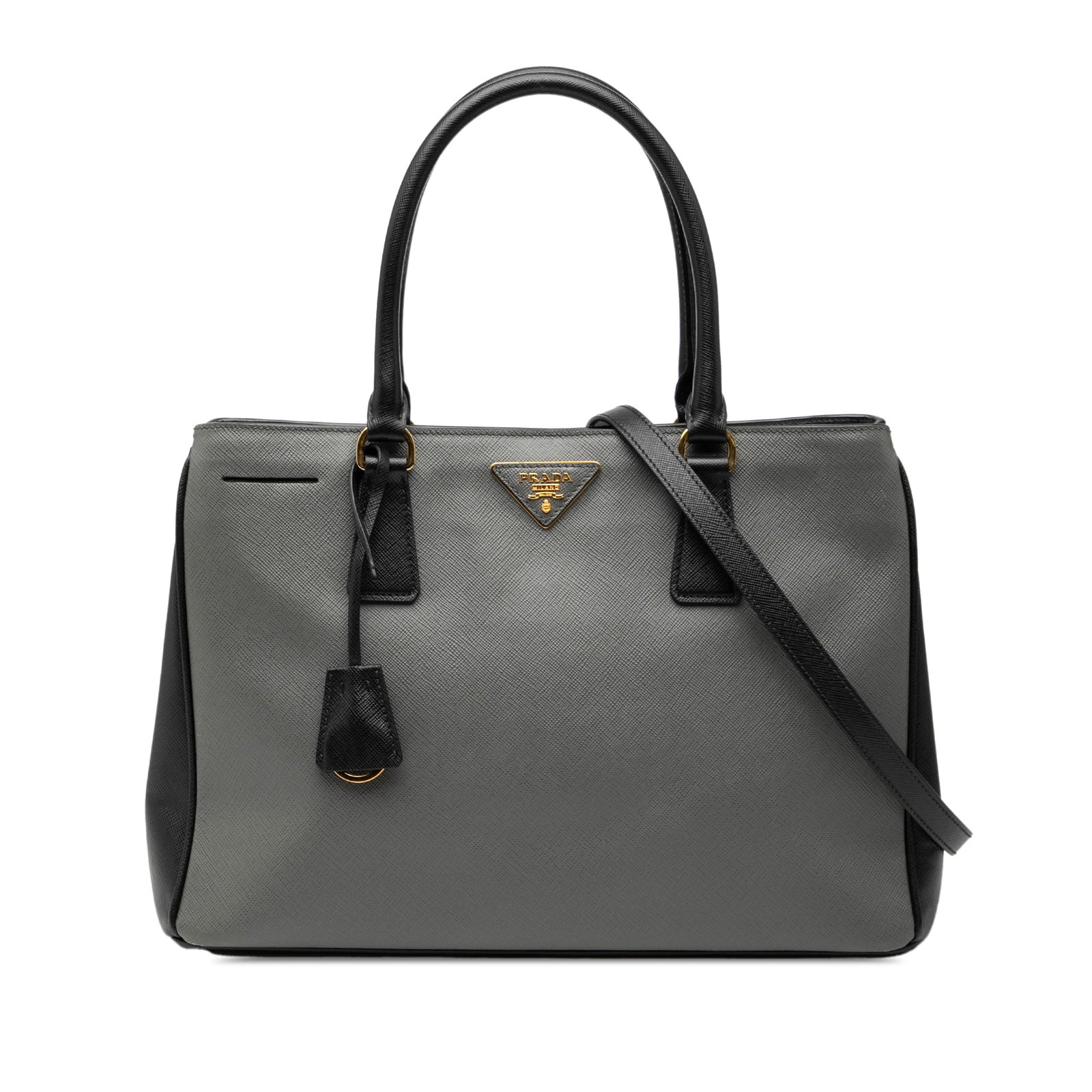 Prada Saffiano Leather Medium Galleria Bicolor Satchel with Shoulder Strap (1 of 6)