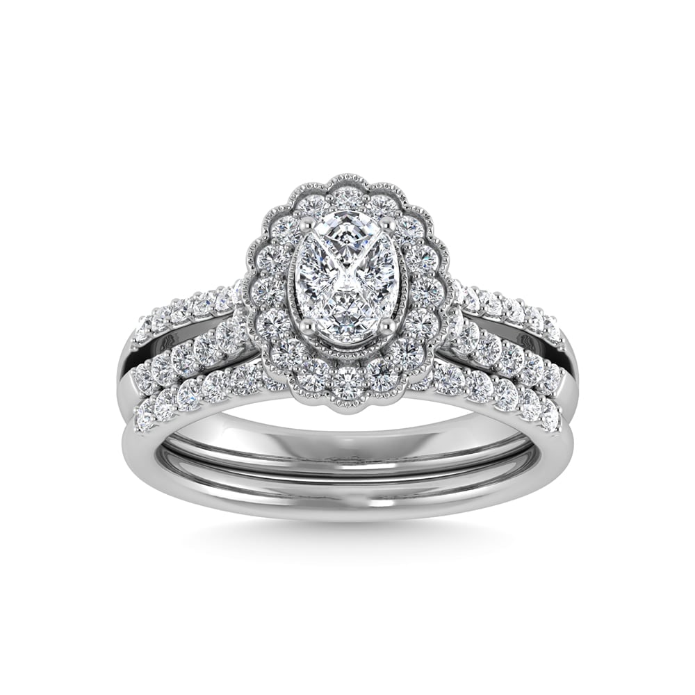14K White Gold Diamond 1 Ct.Tw. Bridal Ring: 14K White Gold Diamond 1 Ct.Tw. Bridal Ring 14k White Gold Stone Color: G-h Stone Clarity: Si2 Each ring is presented in standard size 6.5. Complimentary resizing is available between sizes 510 (in 1/