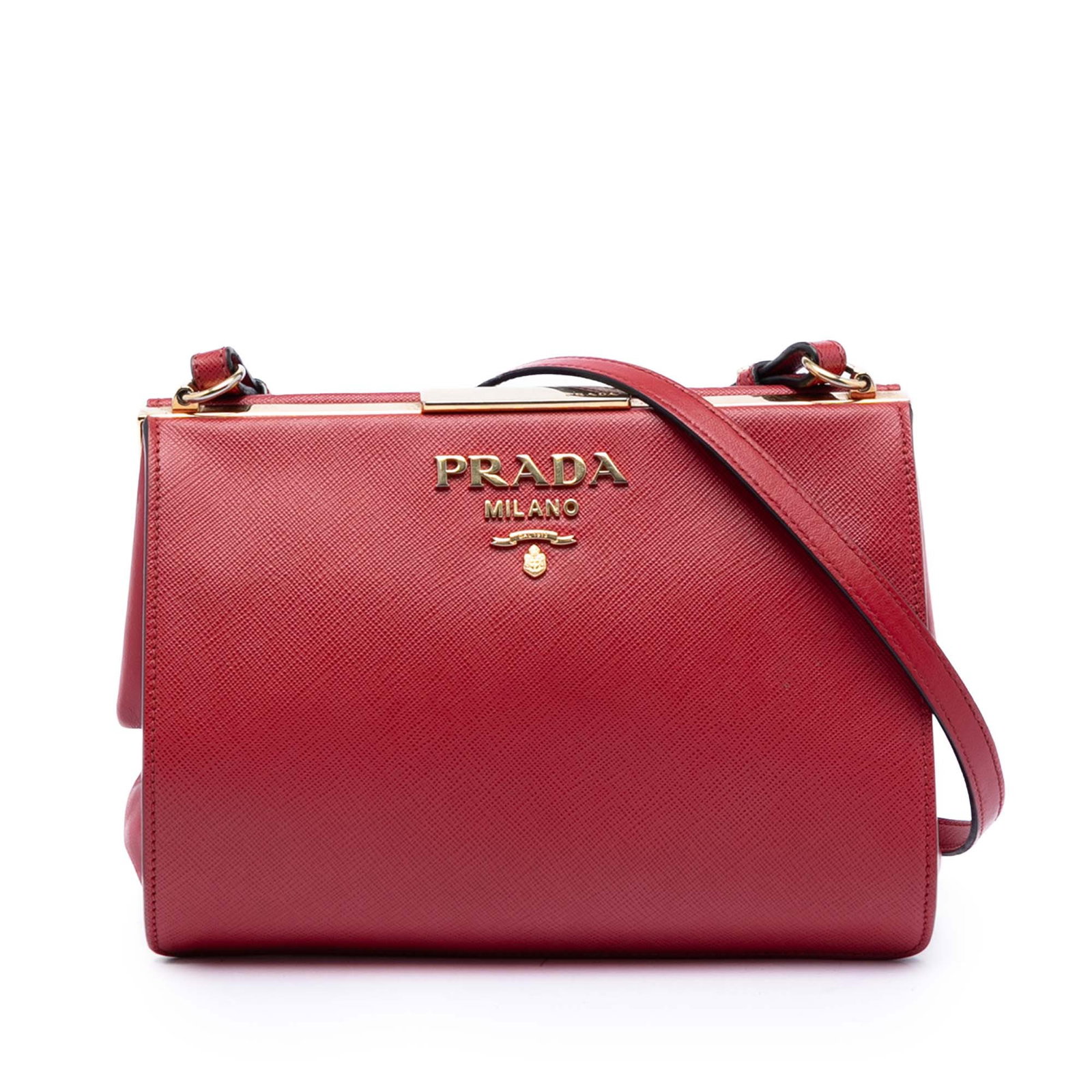 Prada Light Frame red saffiano leather crossbody bag (1 of 7)